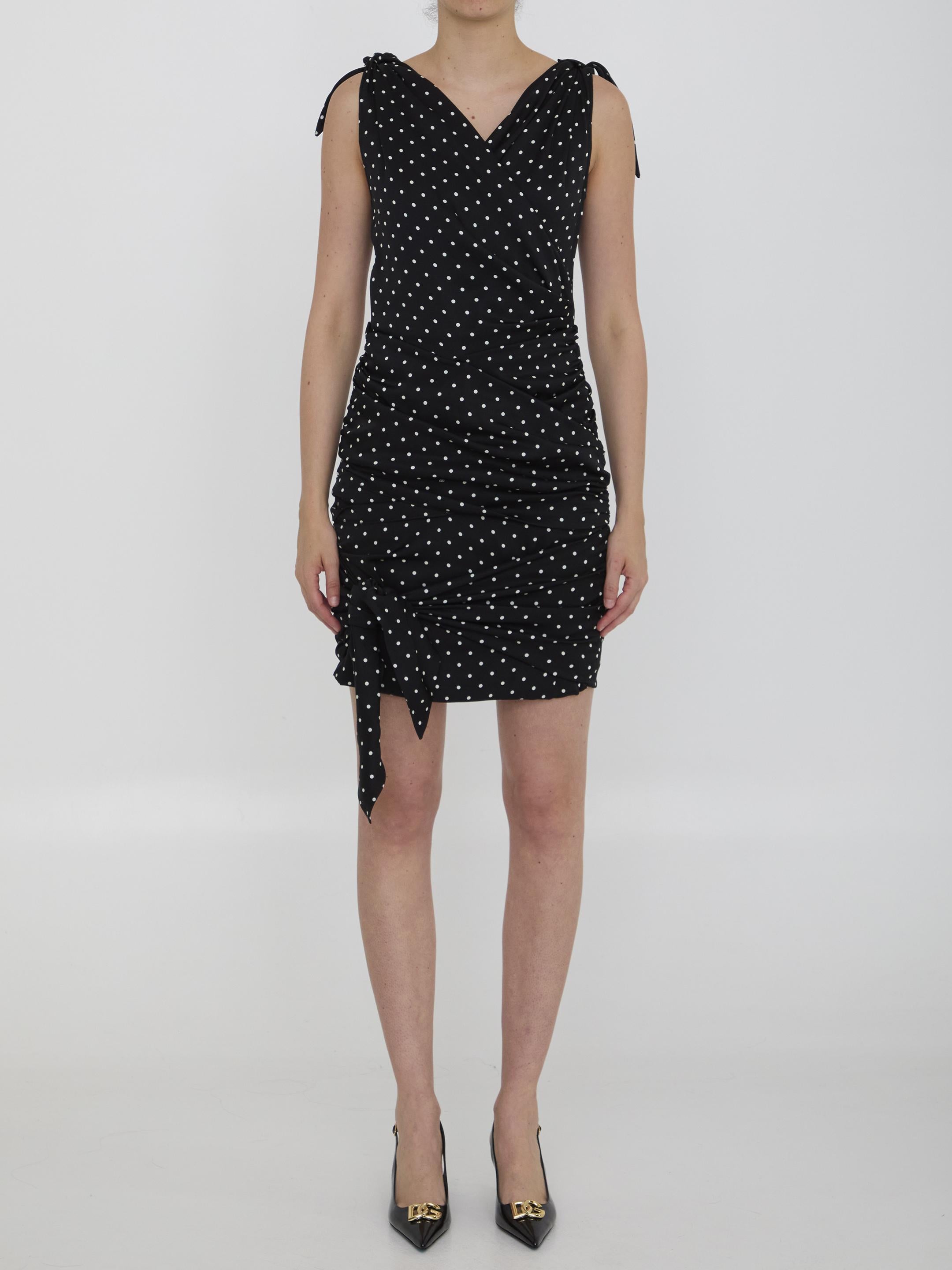 Midi dress with Polka-dot print
