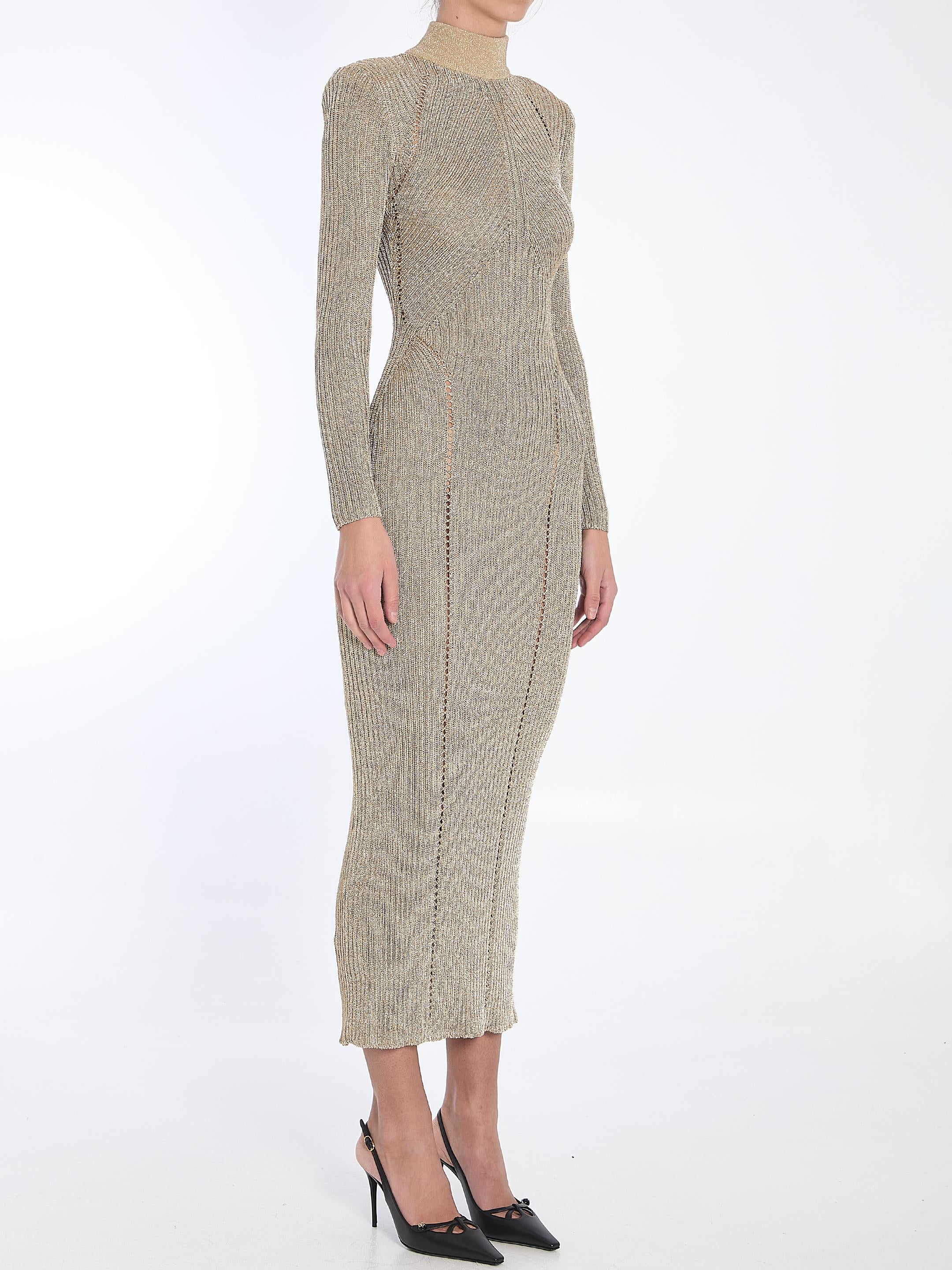 Gold knit maxi dress