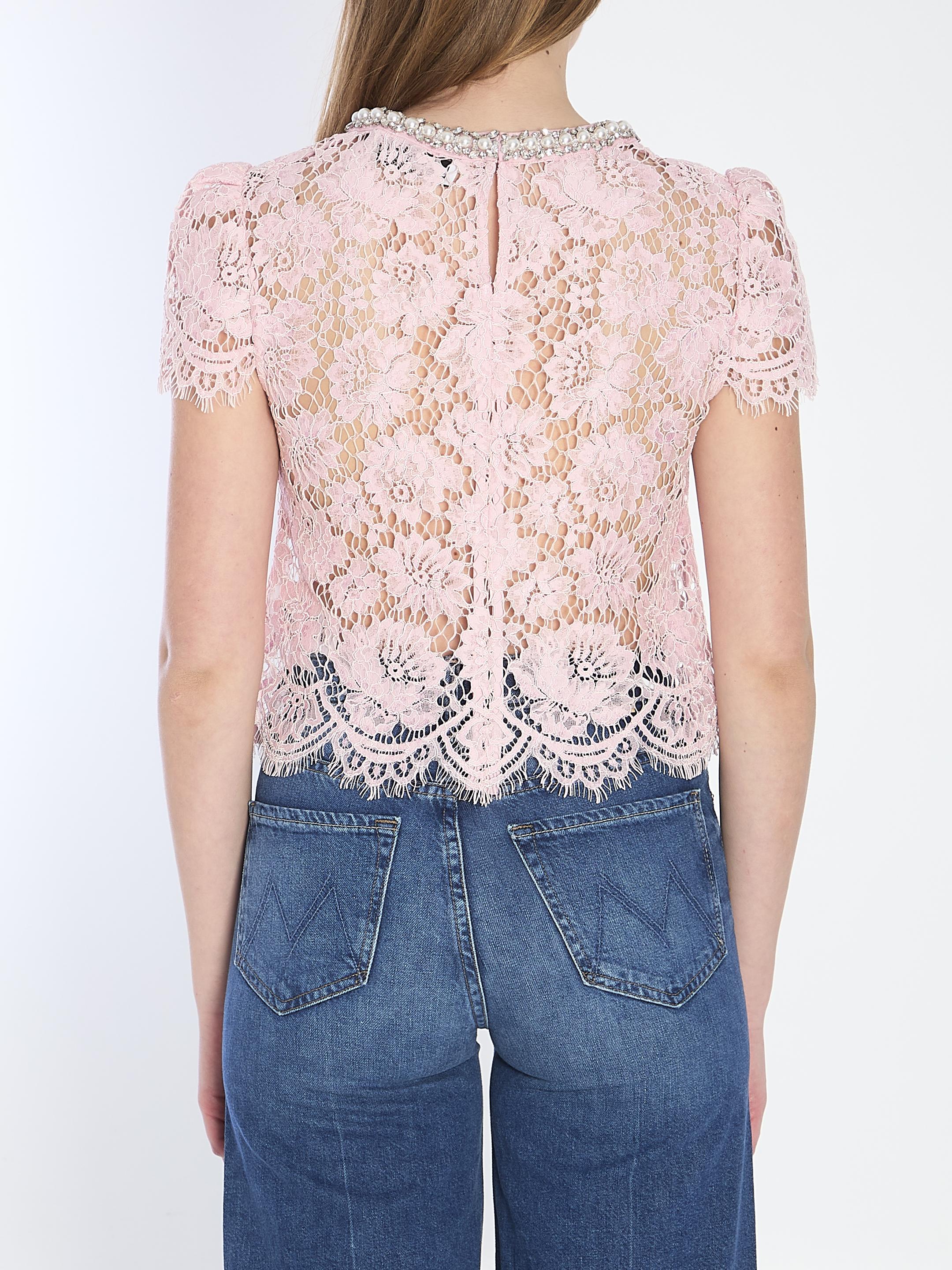 Pink lace top
