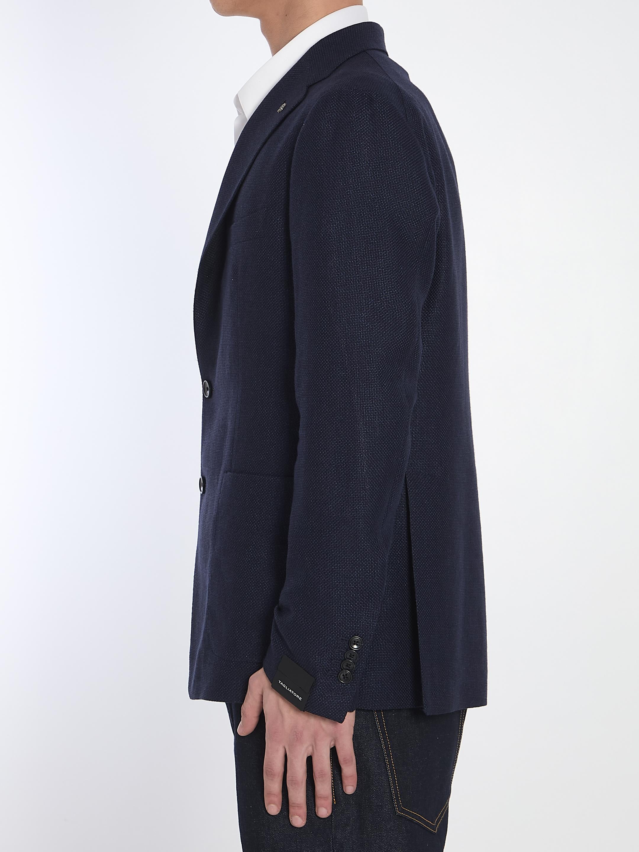 Wool and linen single-breasted jacket