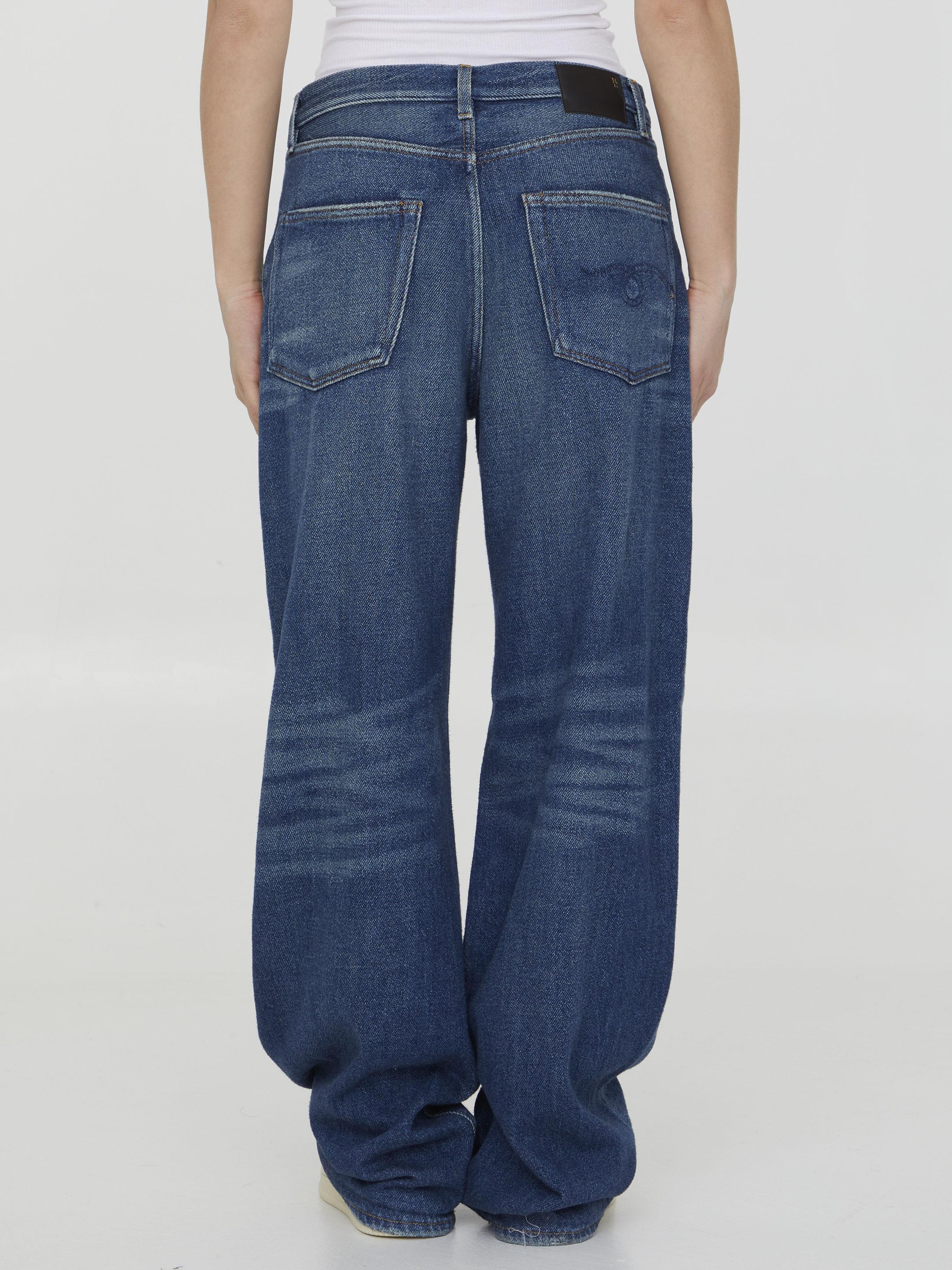 Blue denim jeans