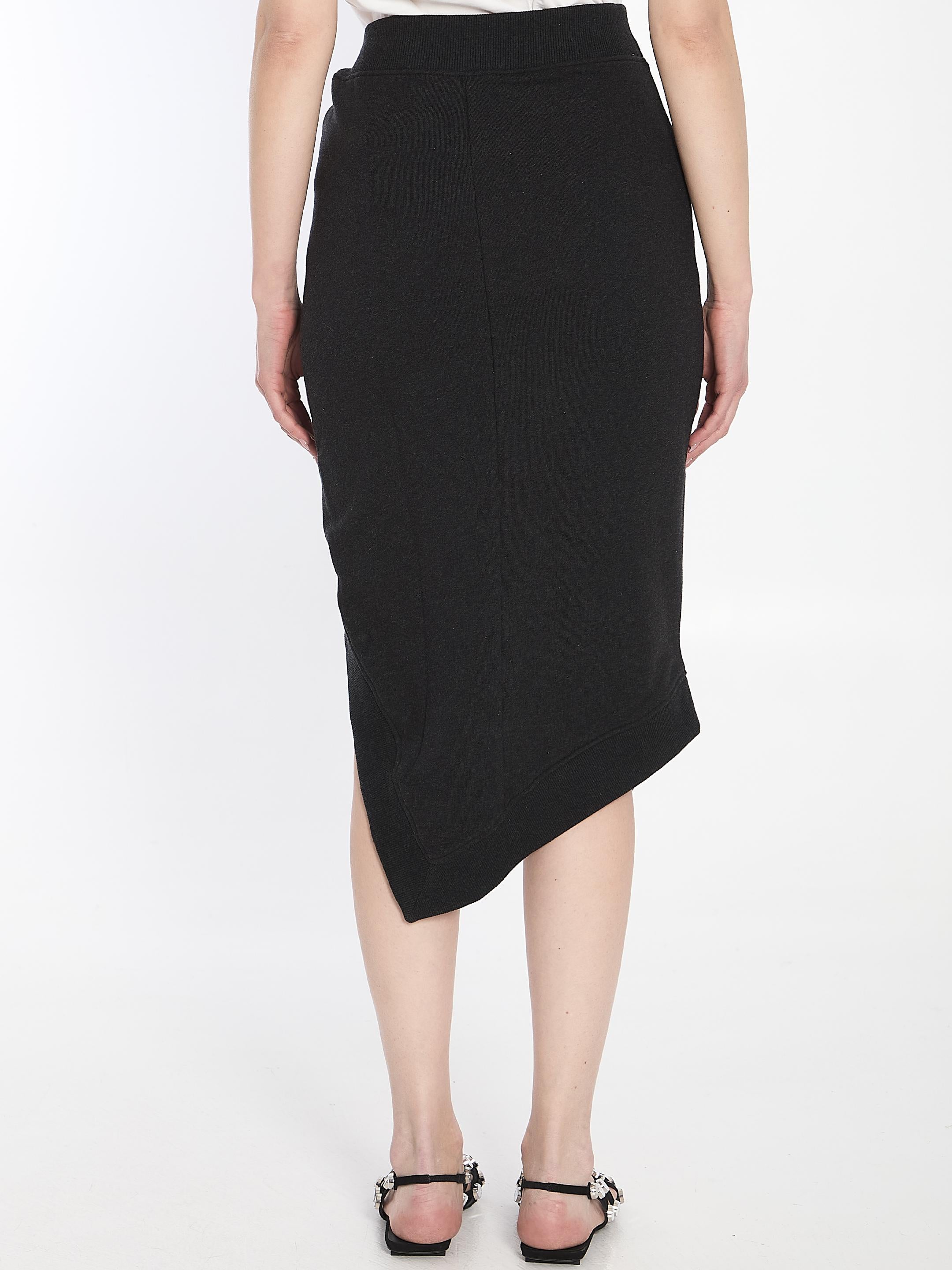 Asymmetrical midi skirt
