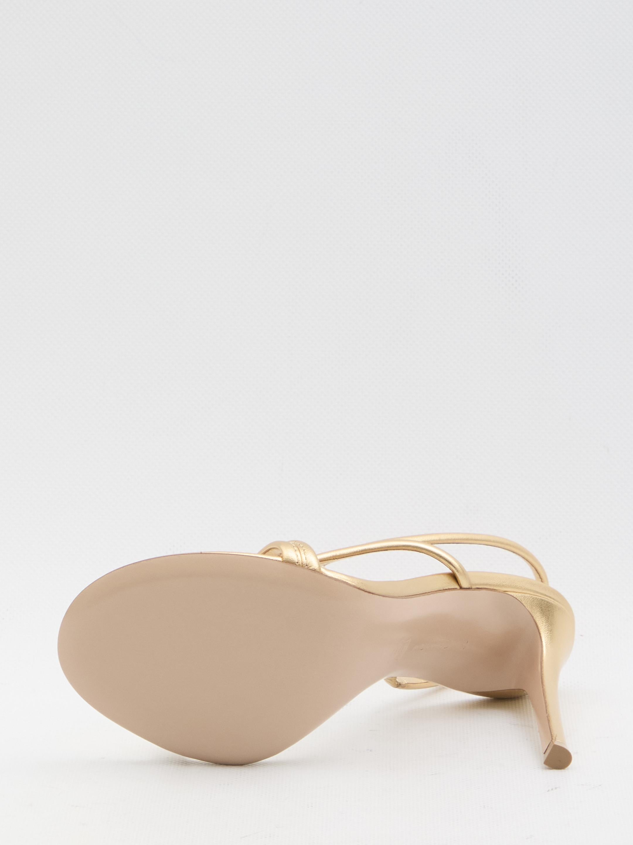 Metallic leather sandals