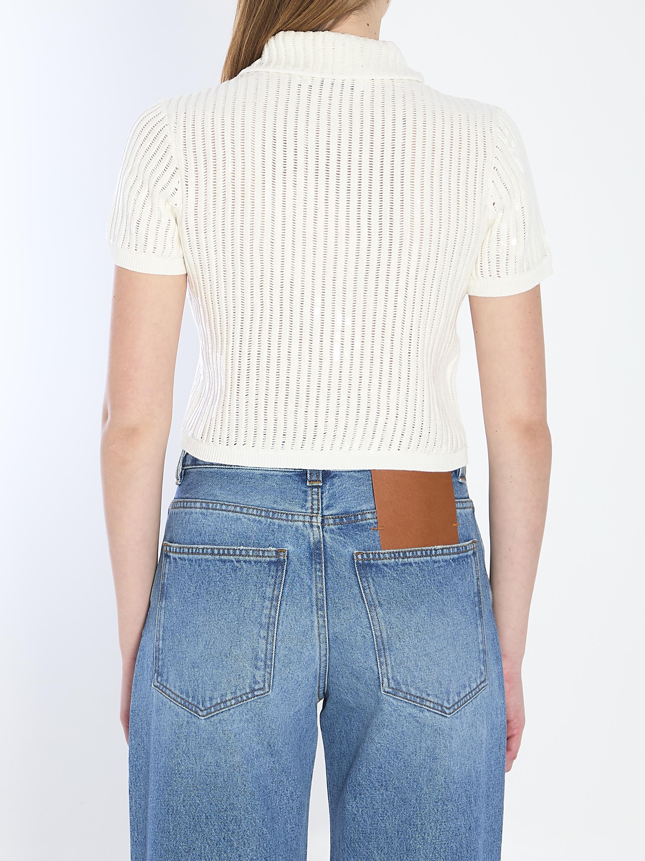 Sequinis crochet top