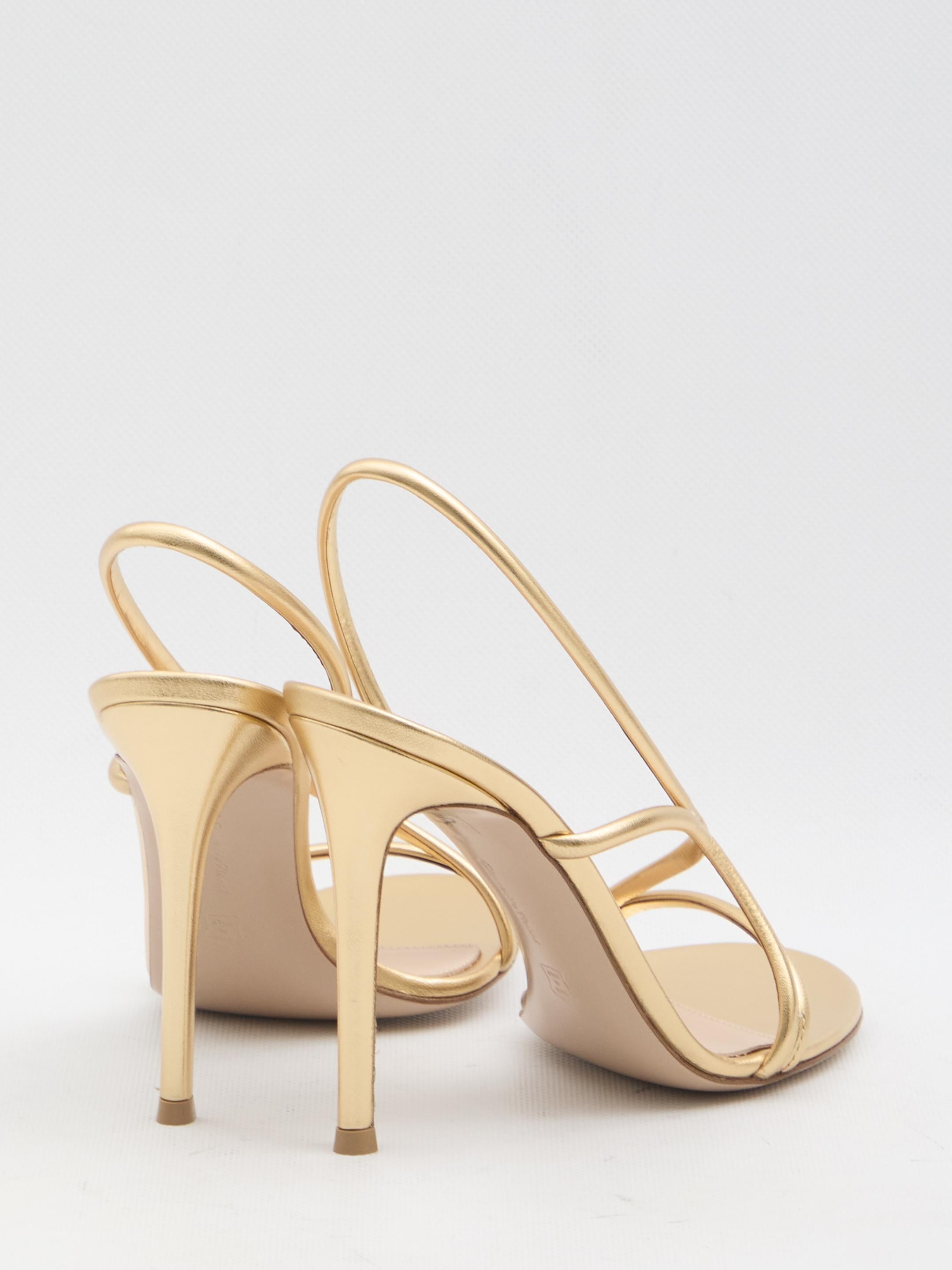 Metallic leather sandals