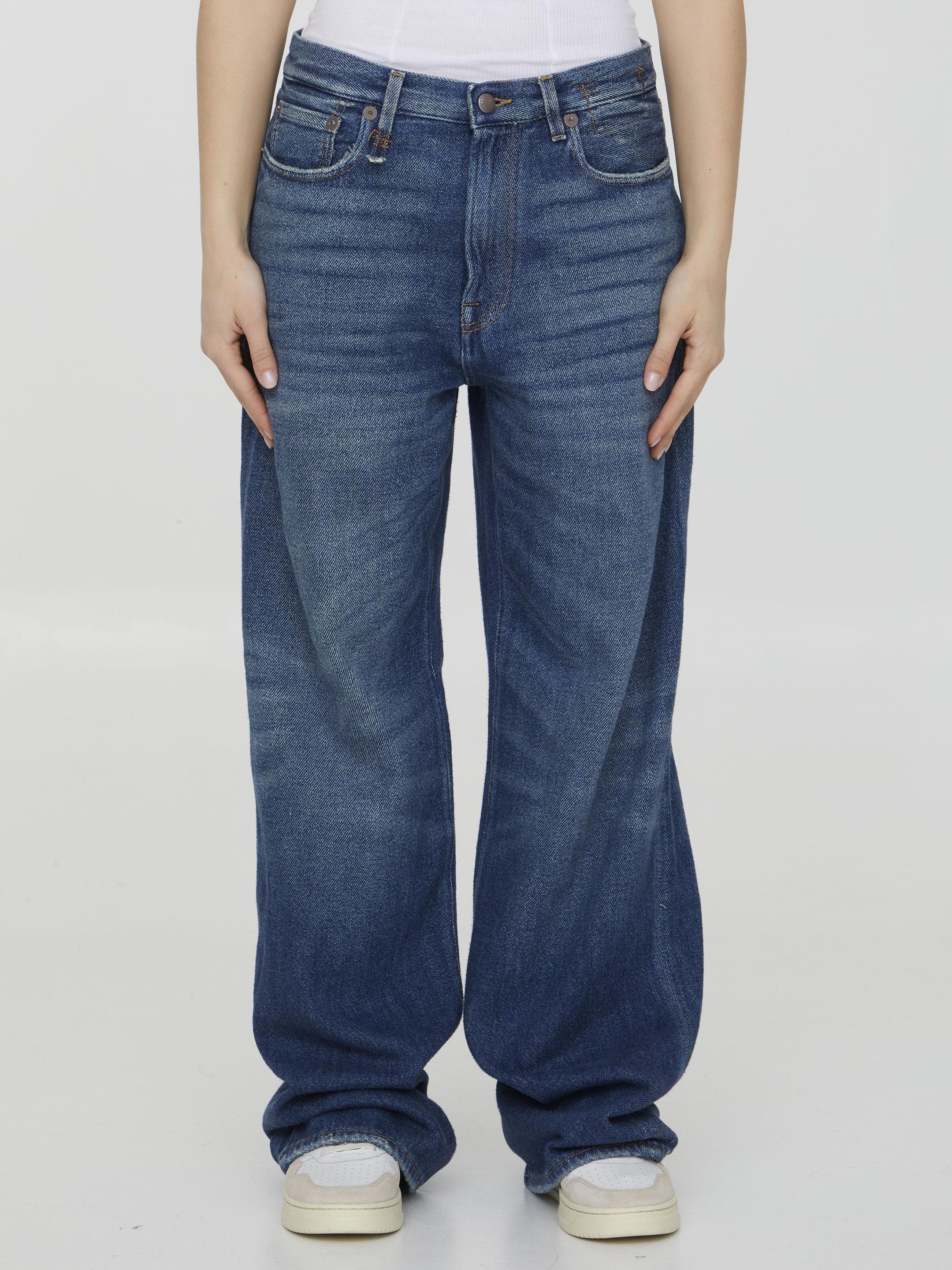 Blue denim jeans