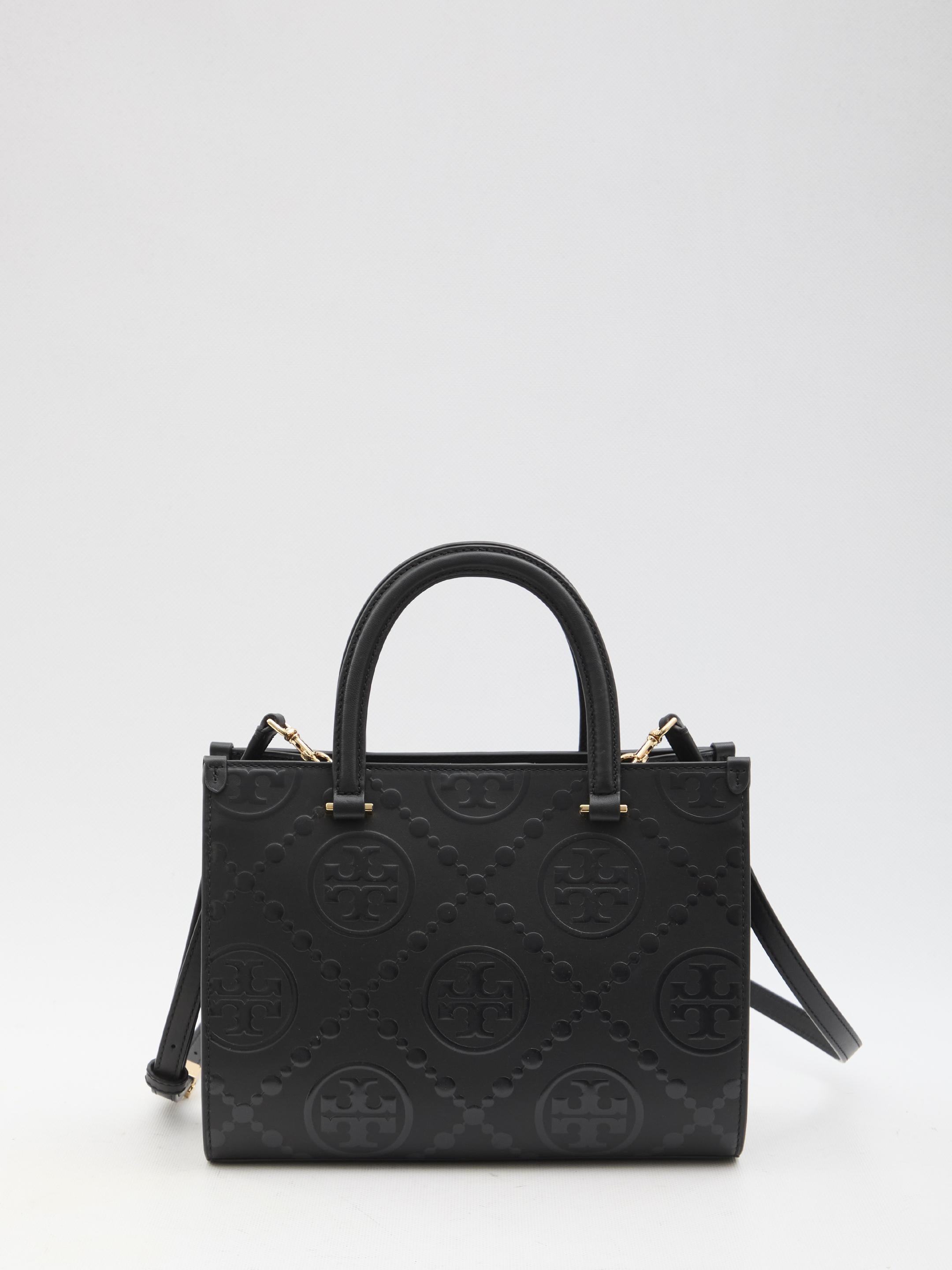 T Monogram Embossed Square Tote bag