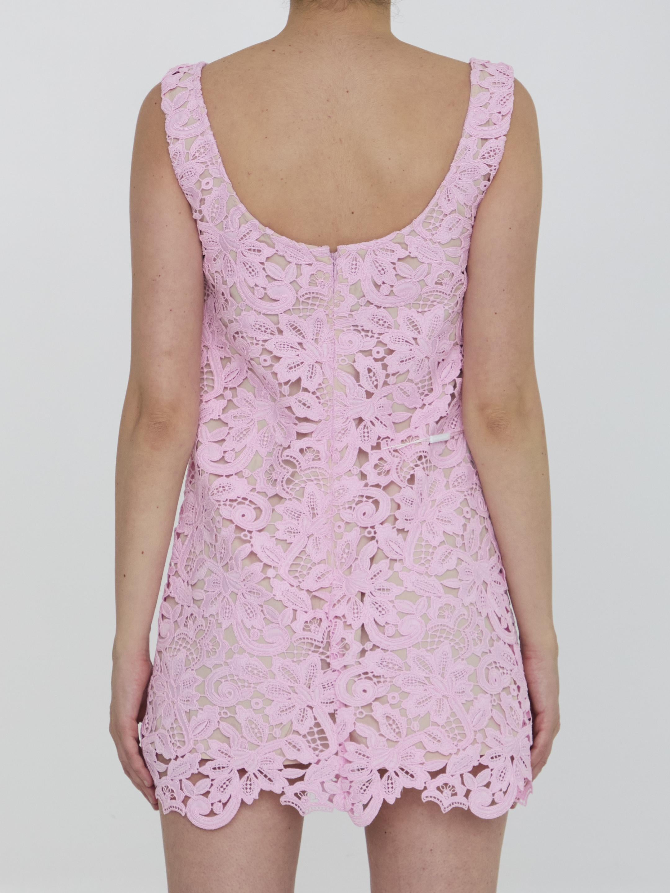 Floral lace mini dress