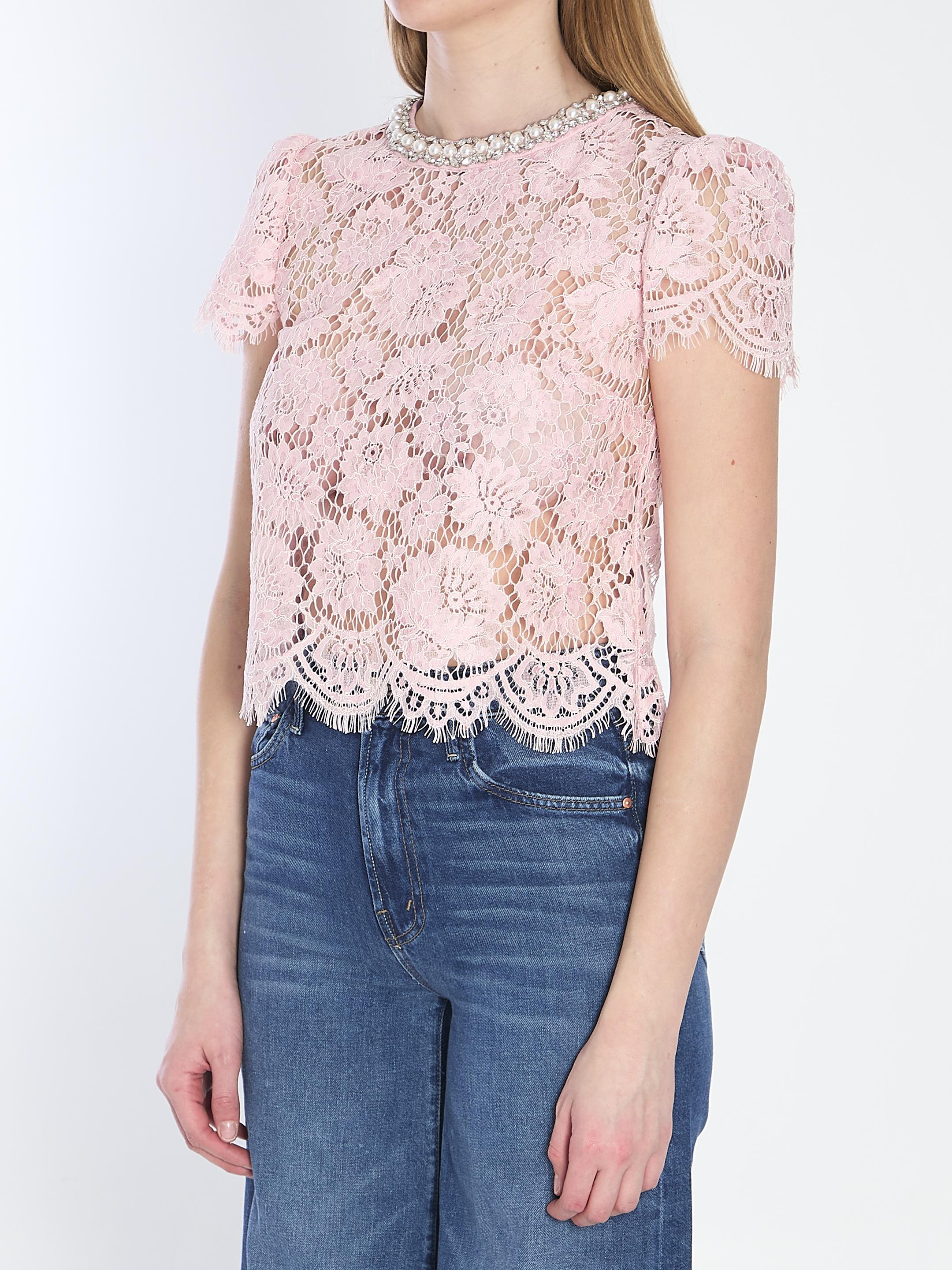 Pink lace top