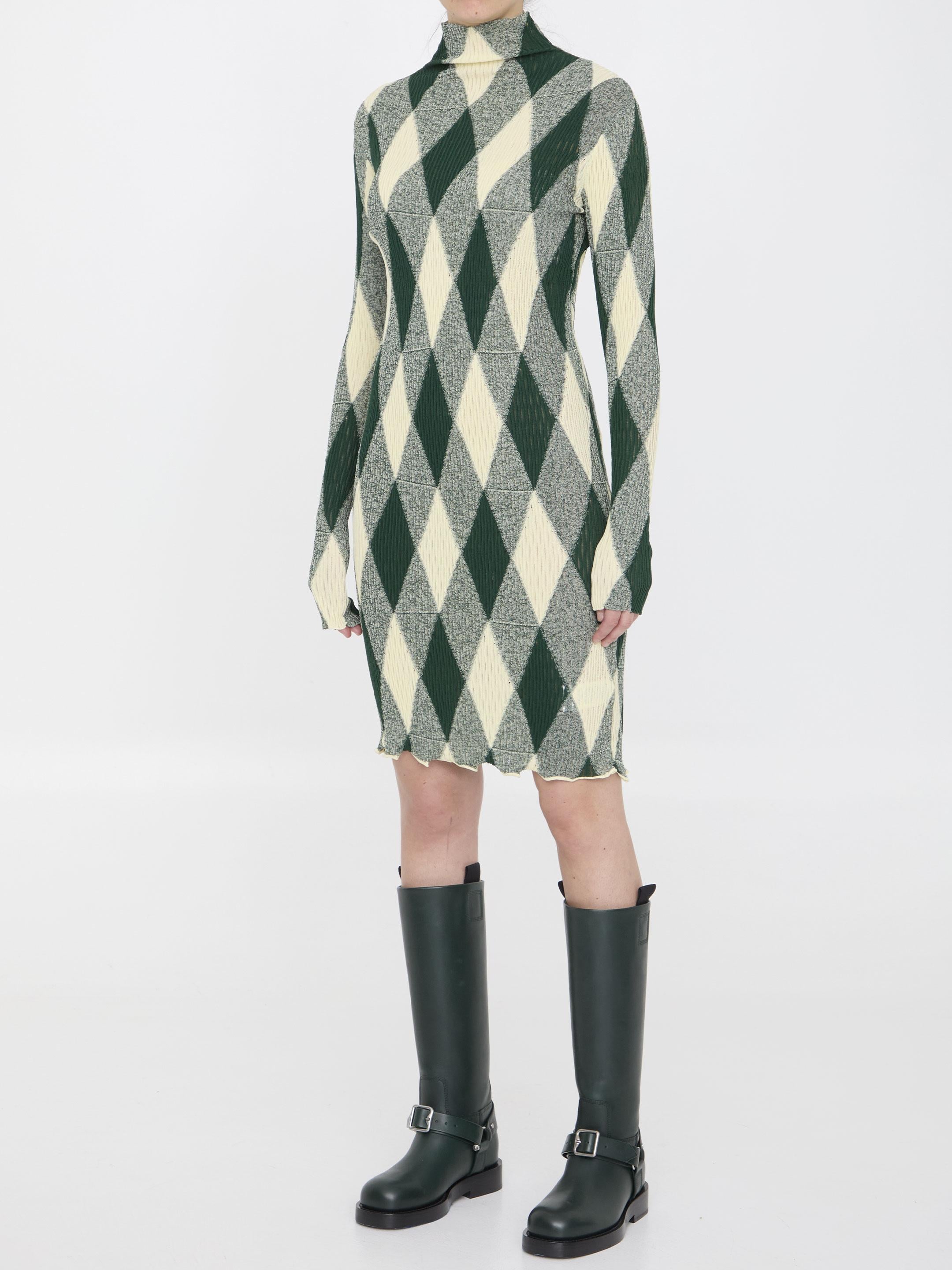 Argyle motif dress