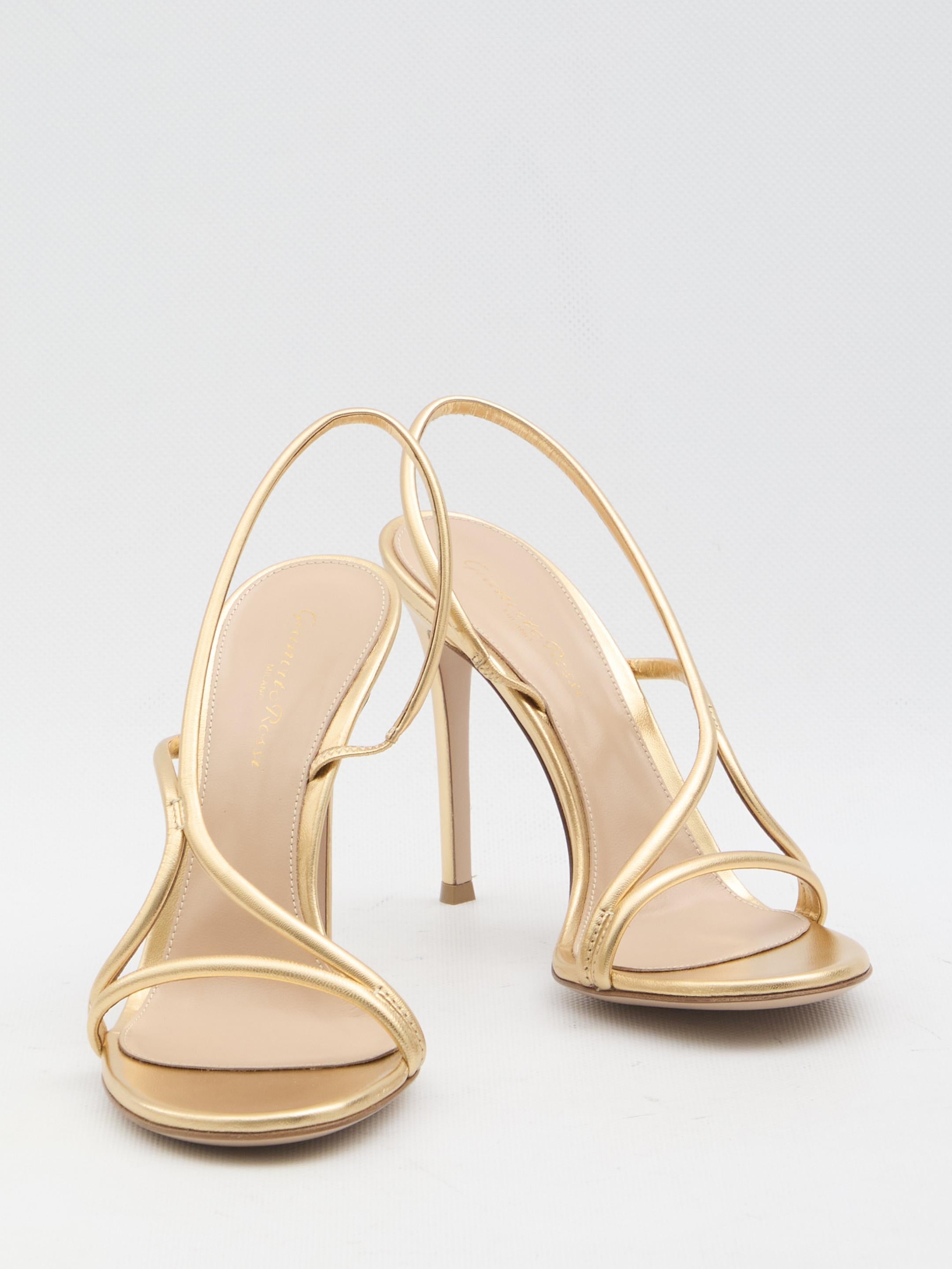 Metallic leather sandals