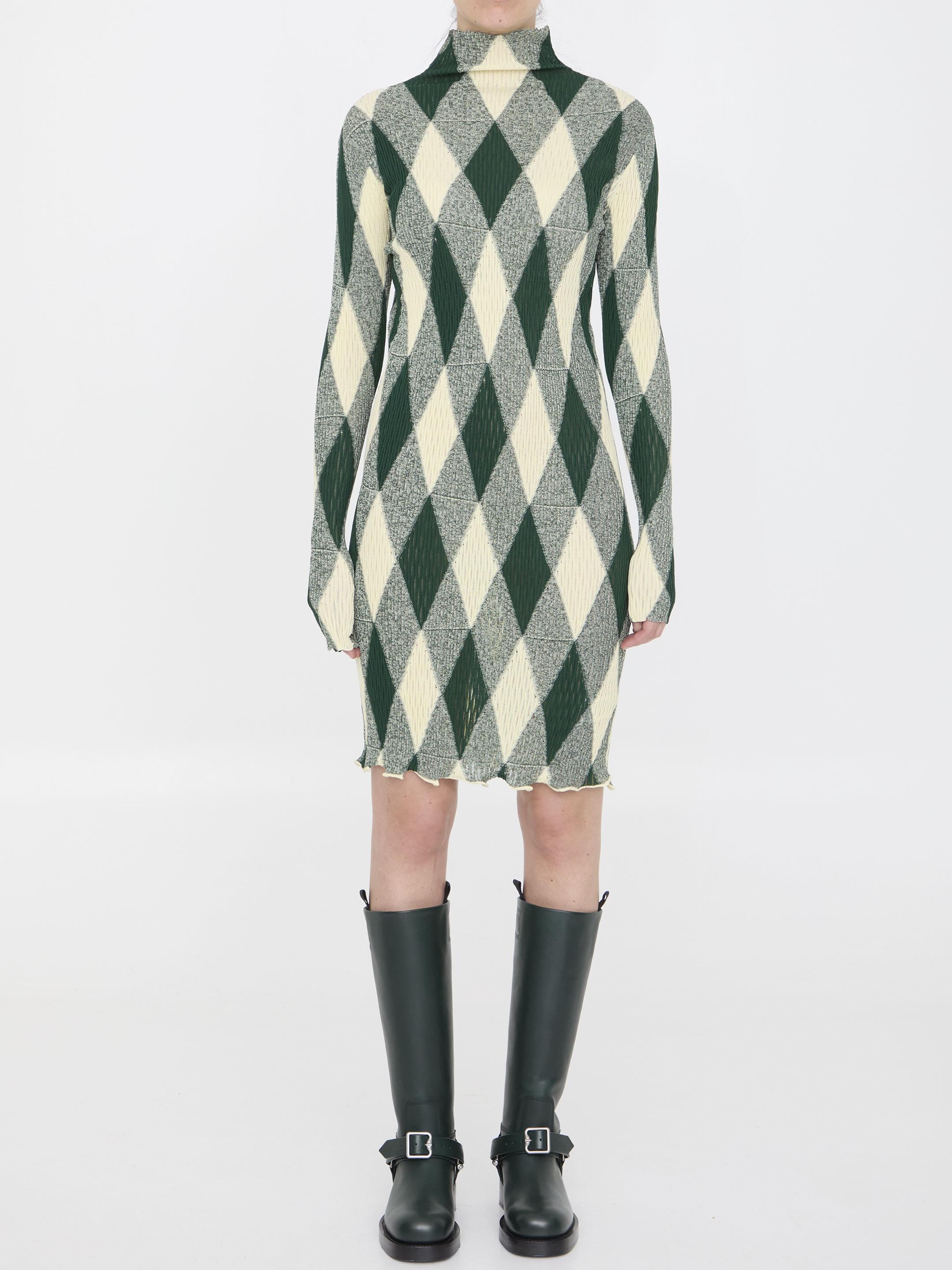 Argyle motif dress