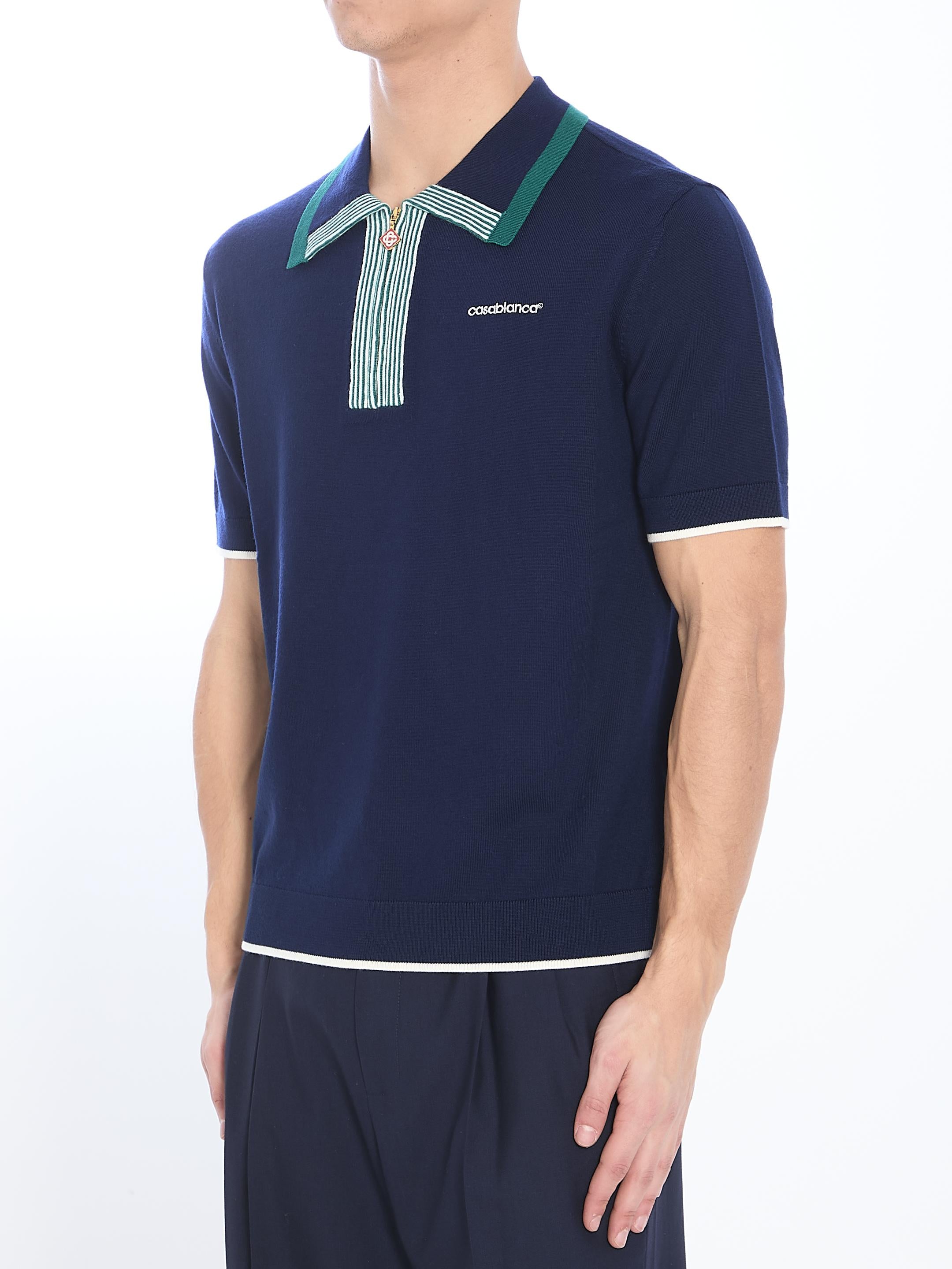 Knit tennis polo shirt