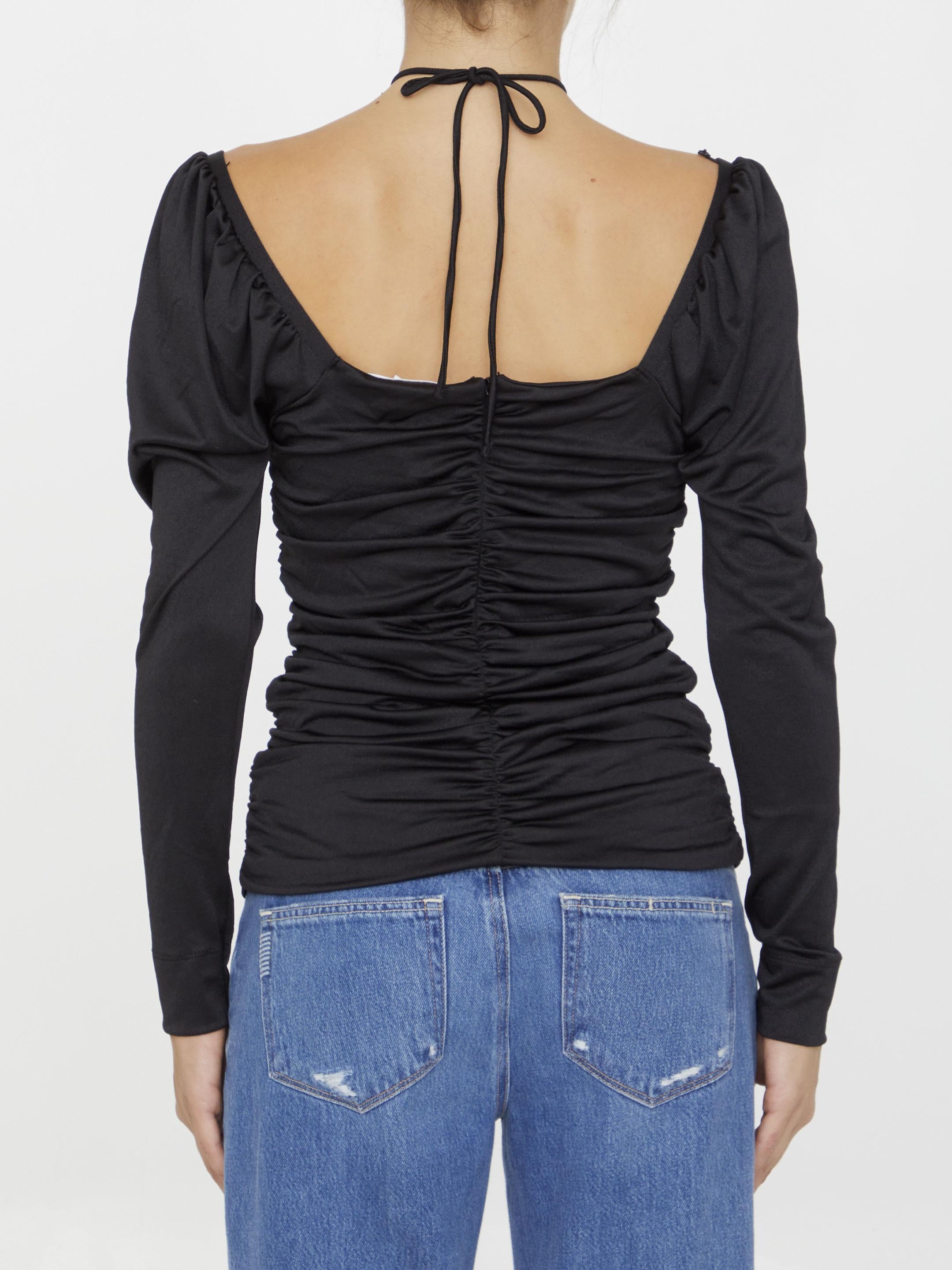 Crêpe jersey top