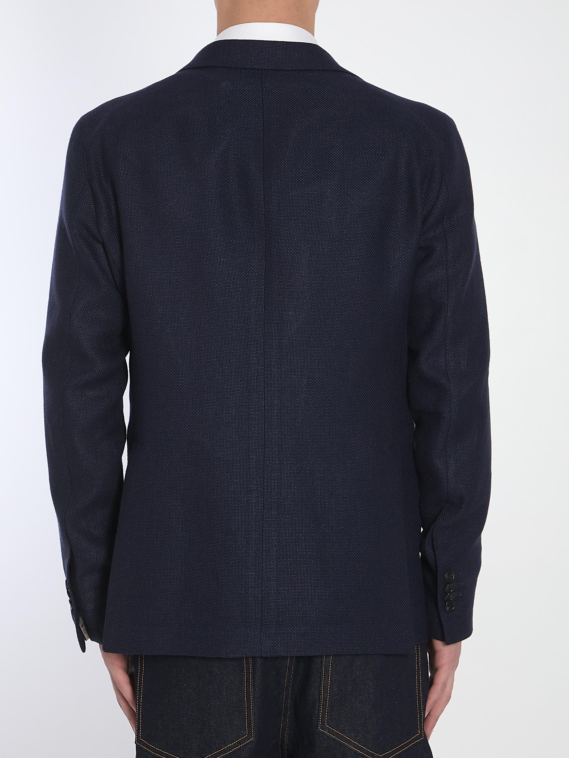 Wool and linen single-breasted jacket
