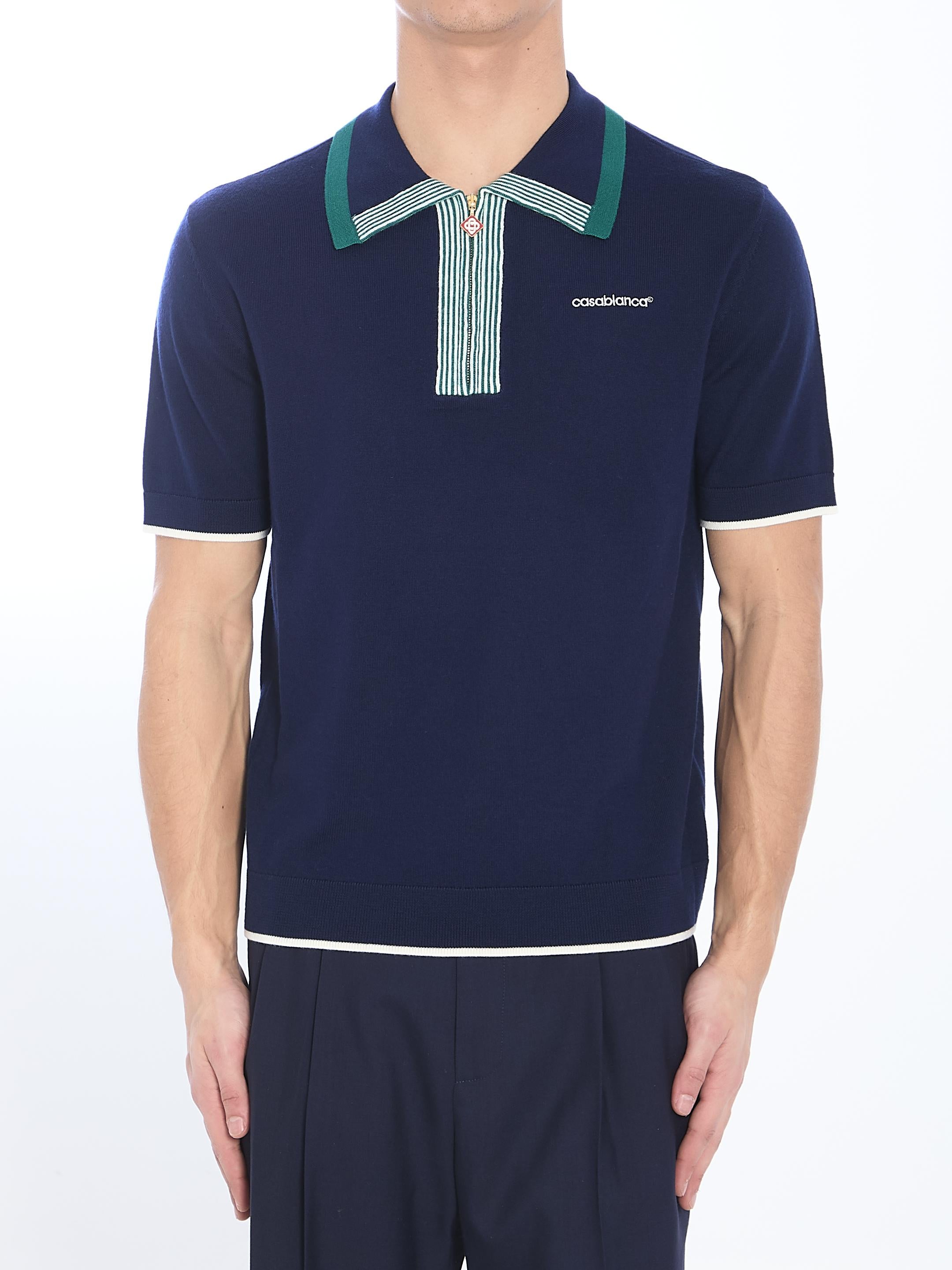 Knit tennis polo shirt