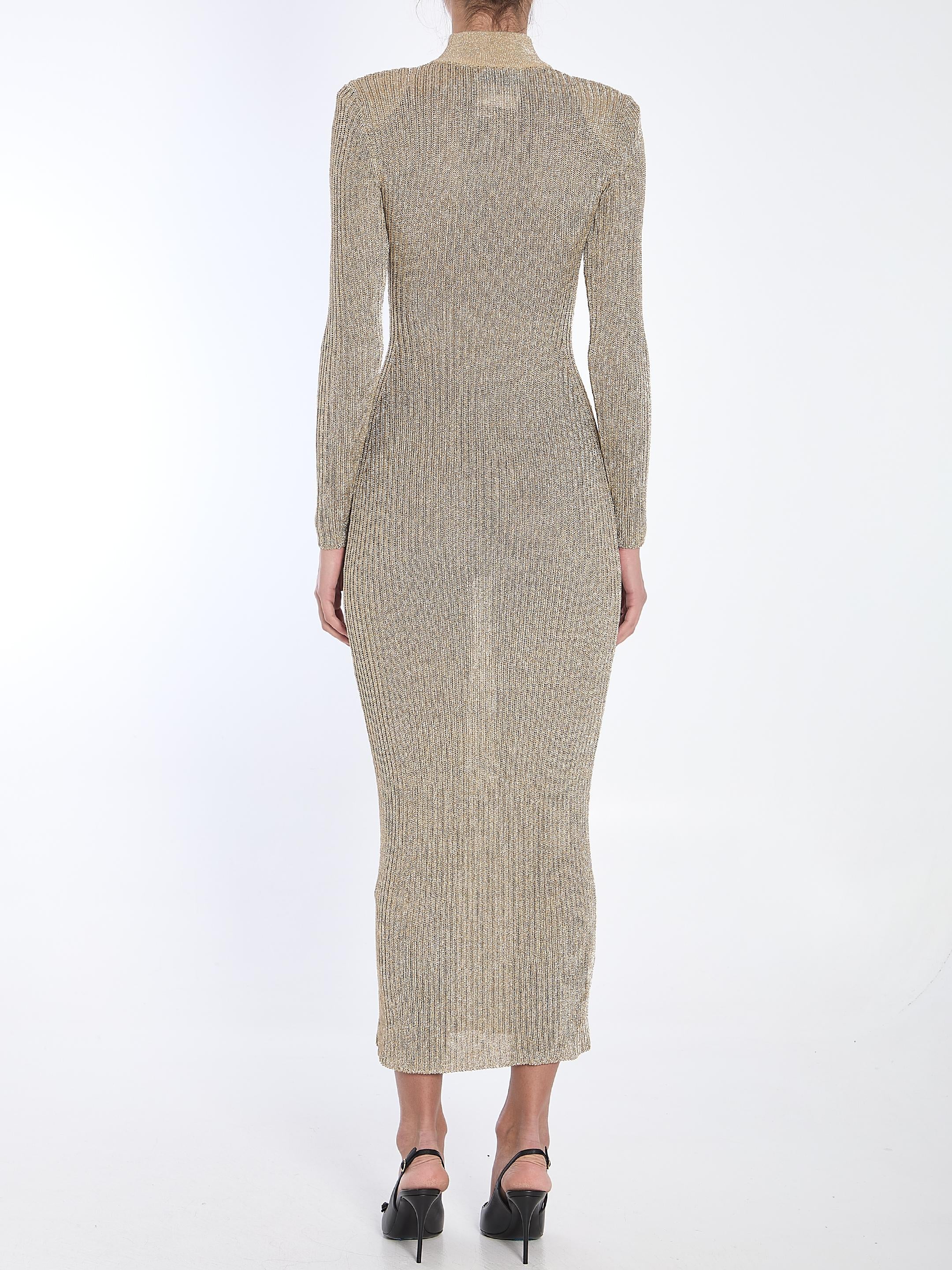 Gold knit maxi dress