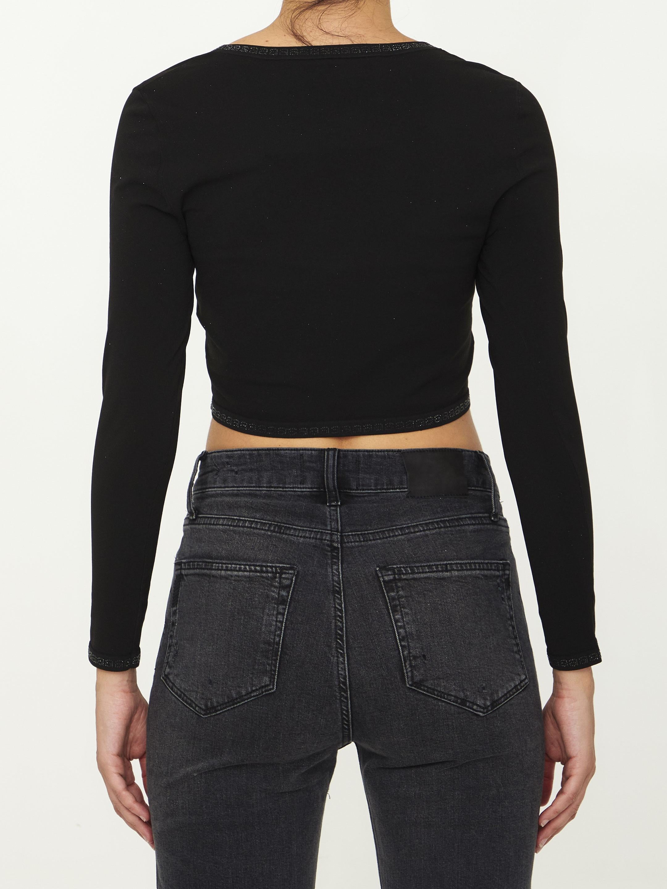 Crop cardigan with crystals
