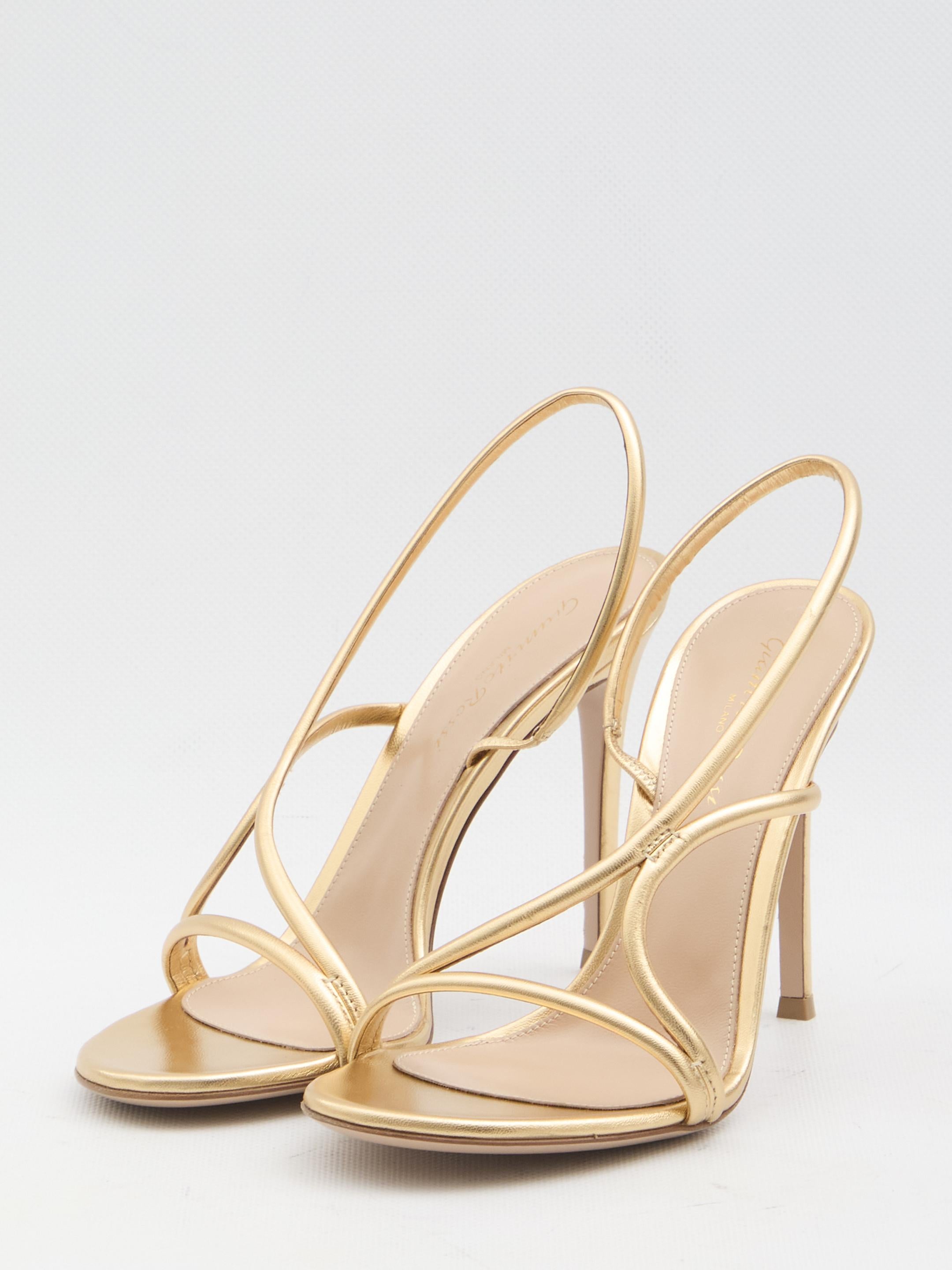 Metallic leather sandals