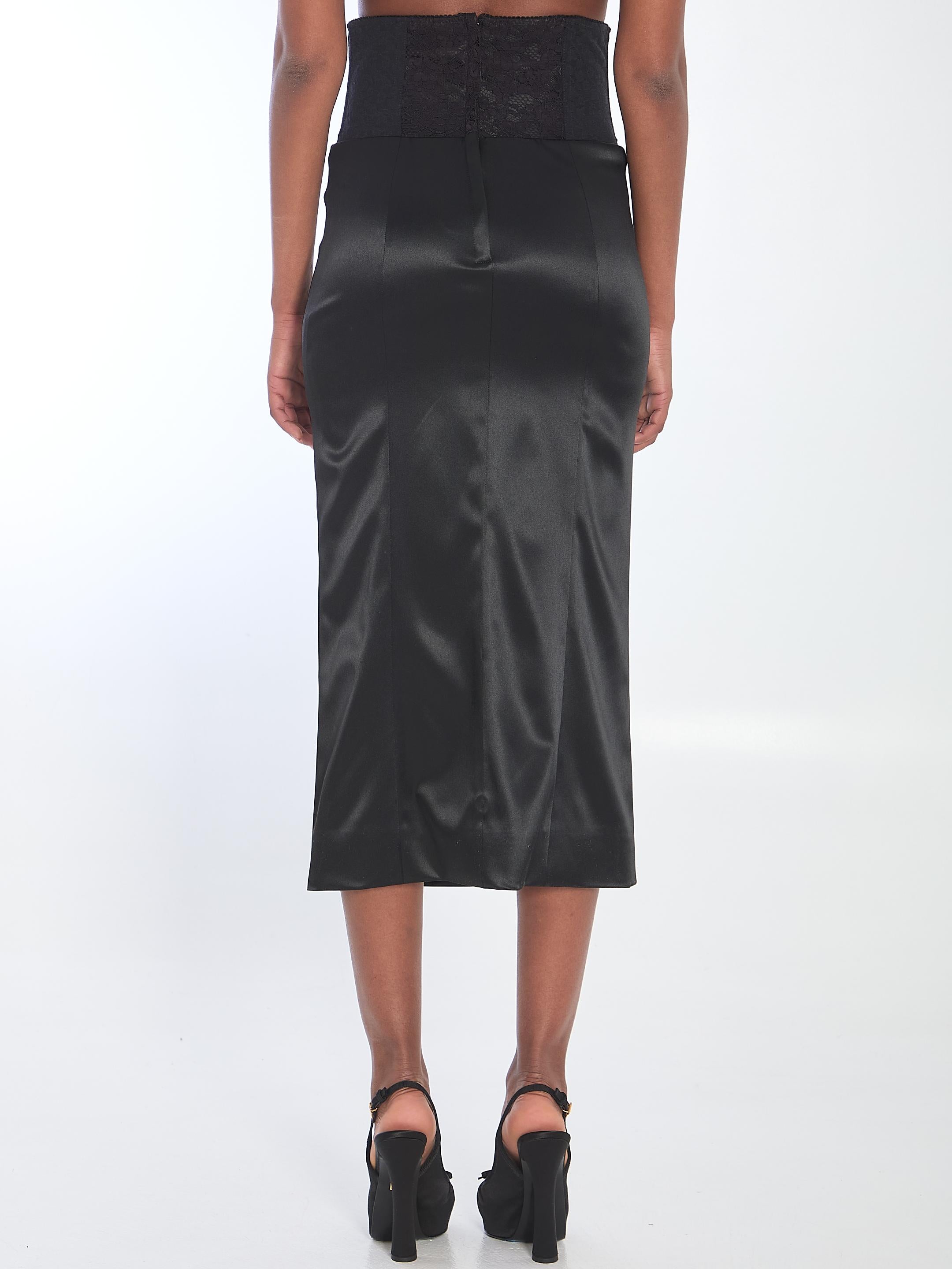 Skirt with corset-style detail