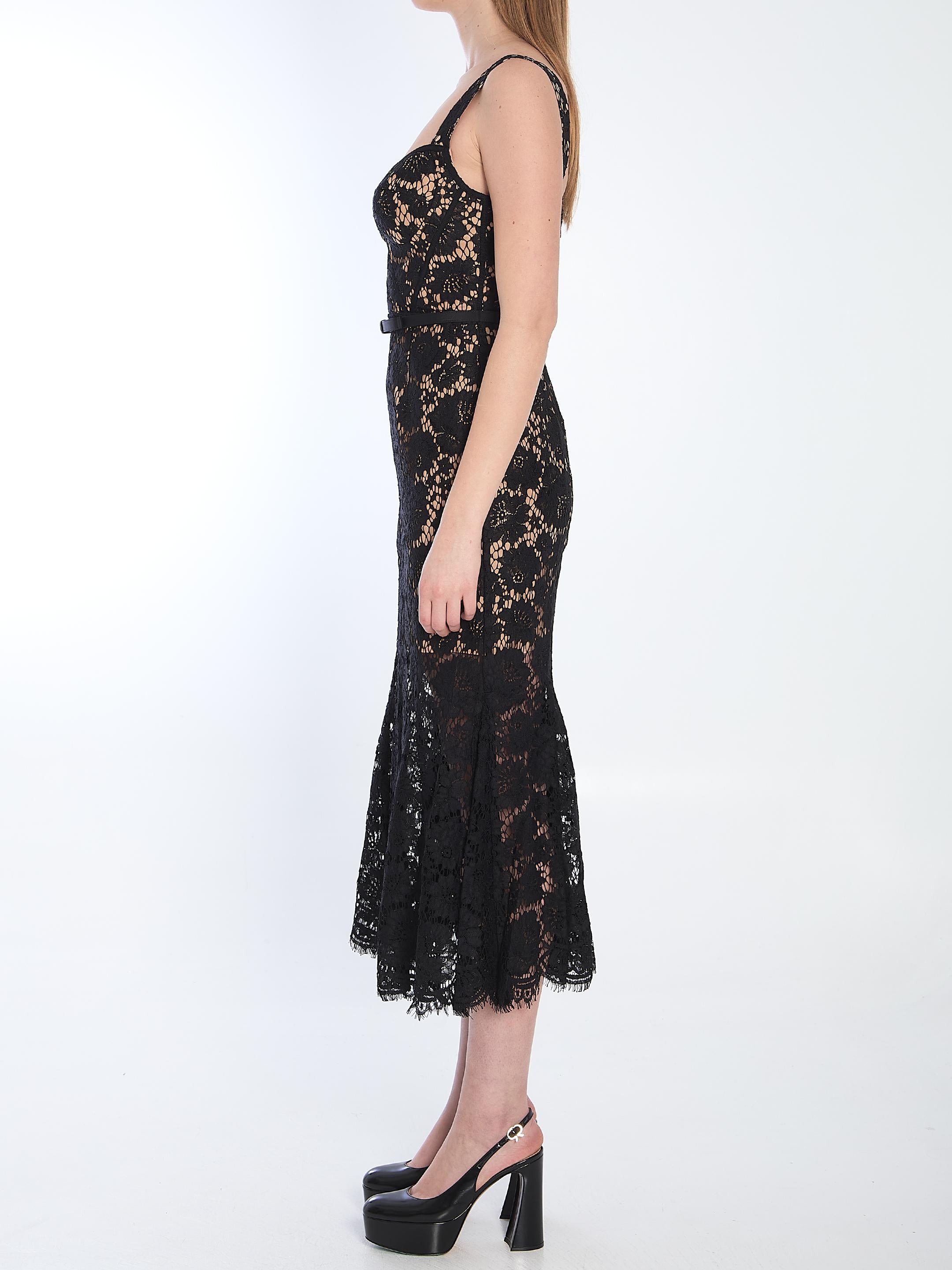 Black lace midi dress