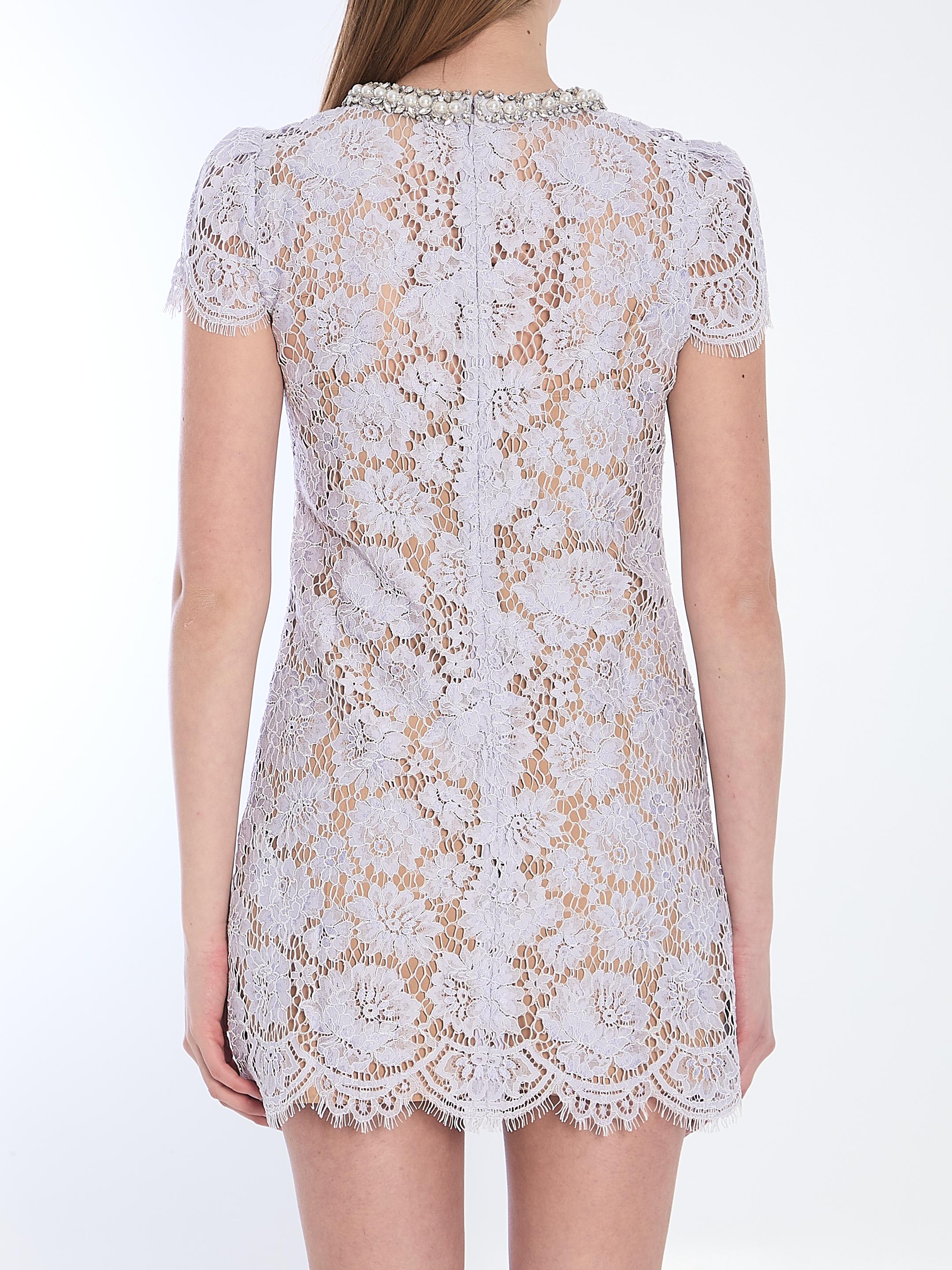 Lilac lace mini dress