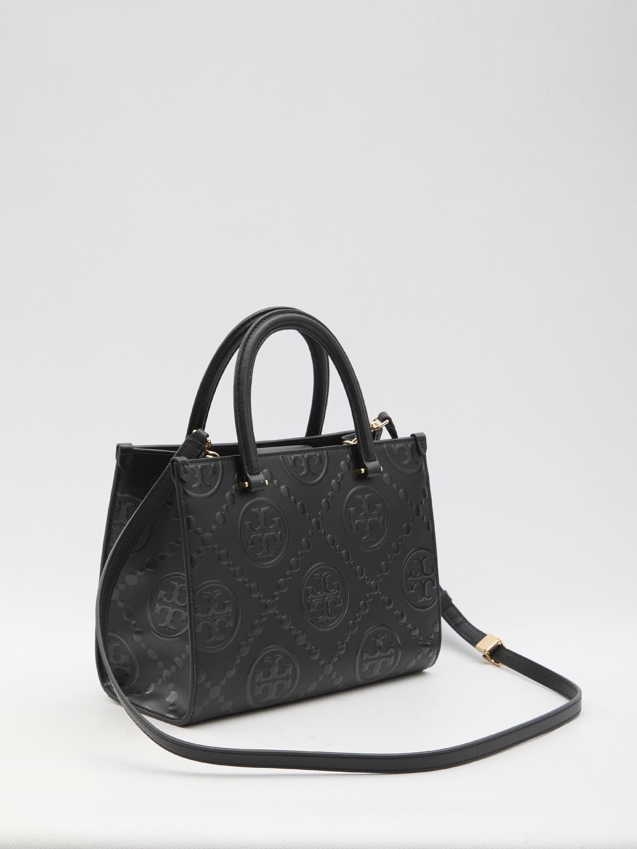 T Monogram Embossed Square Tote bag
