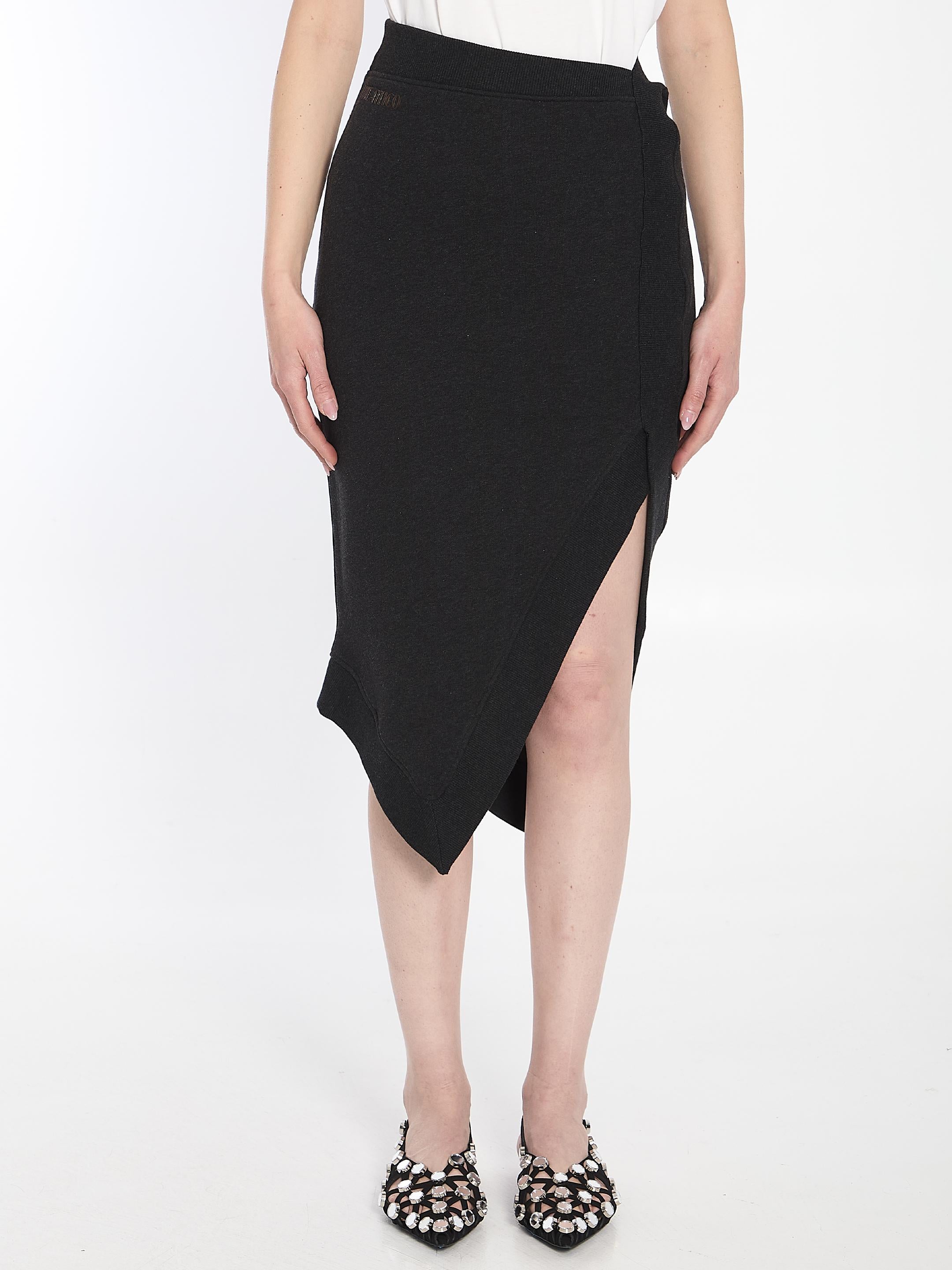 Asymmetrical midi skirt