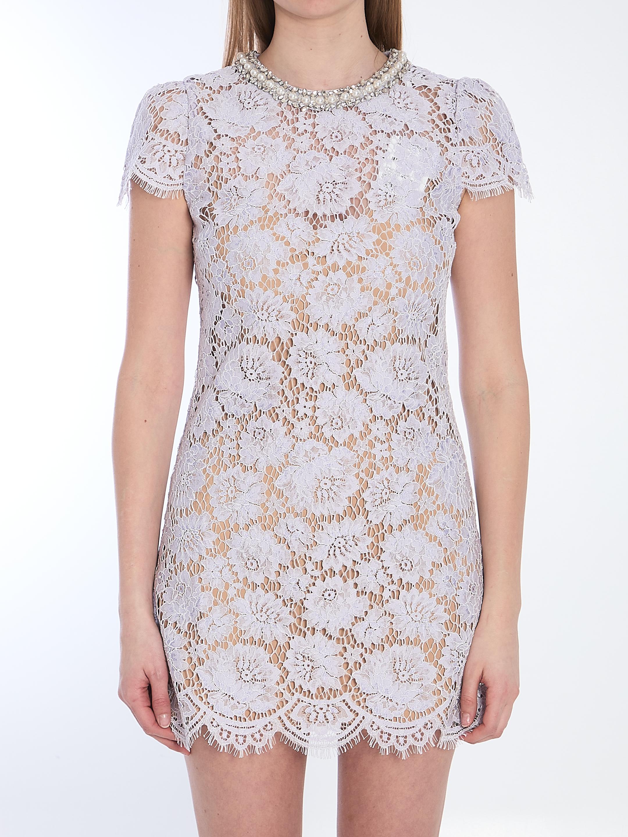 Lilac lace mini dress