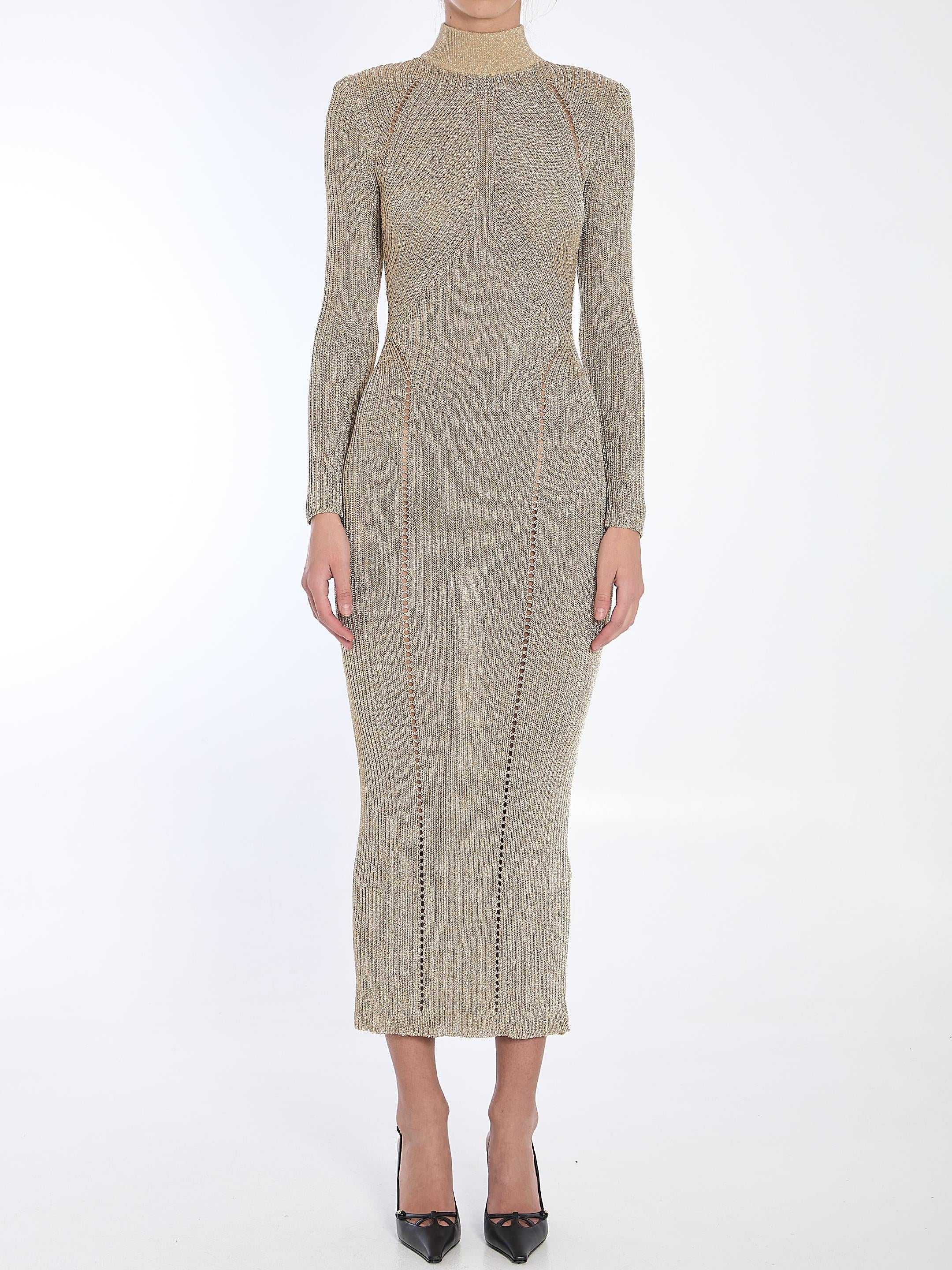 Gold knit maxi dress