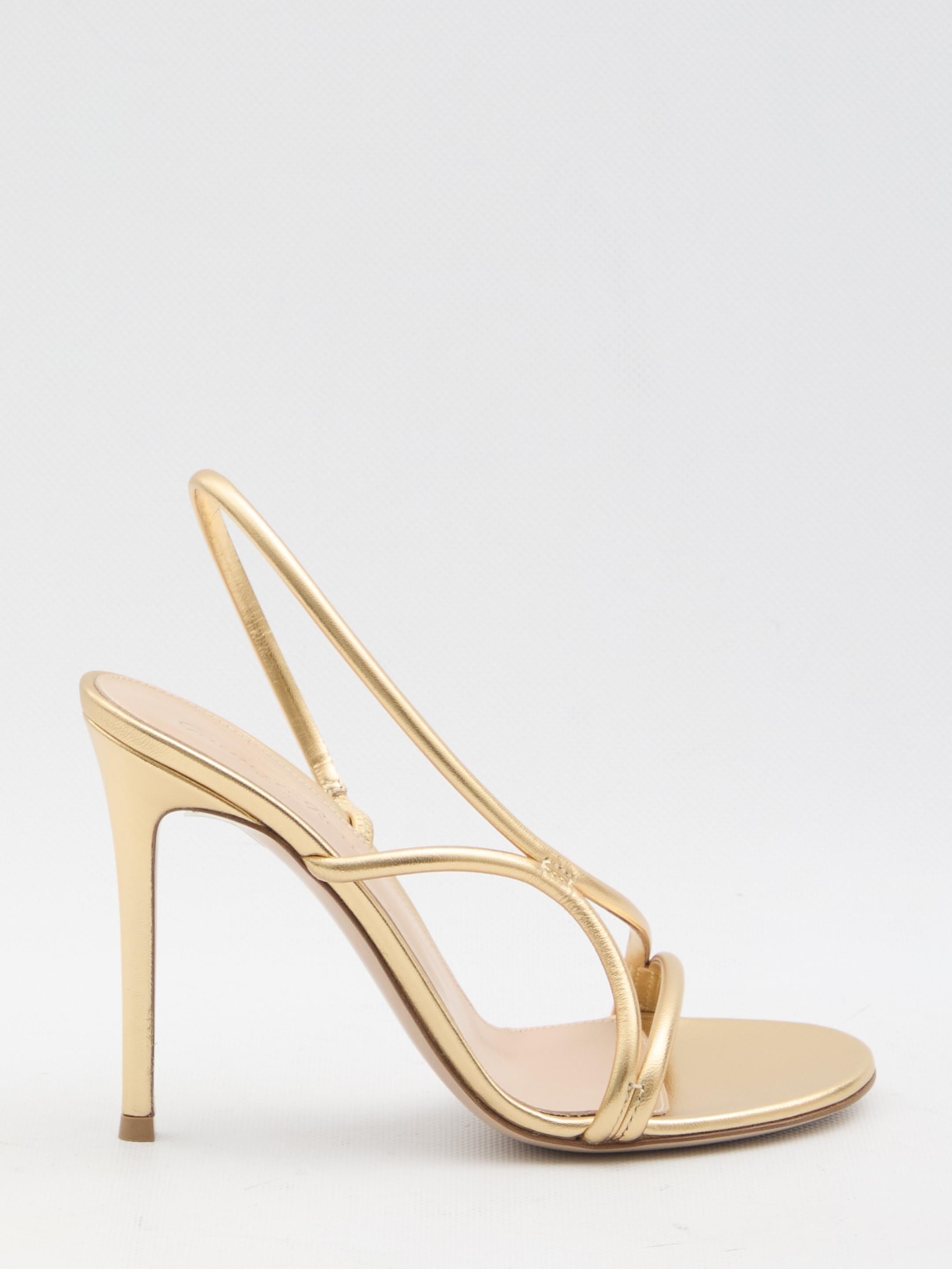 Metallic leather sandals