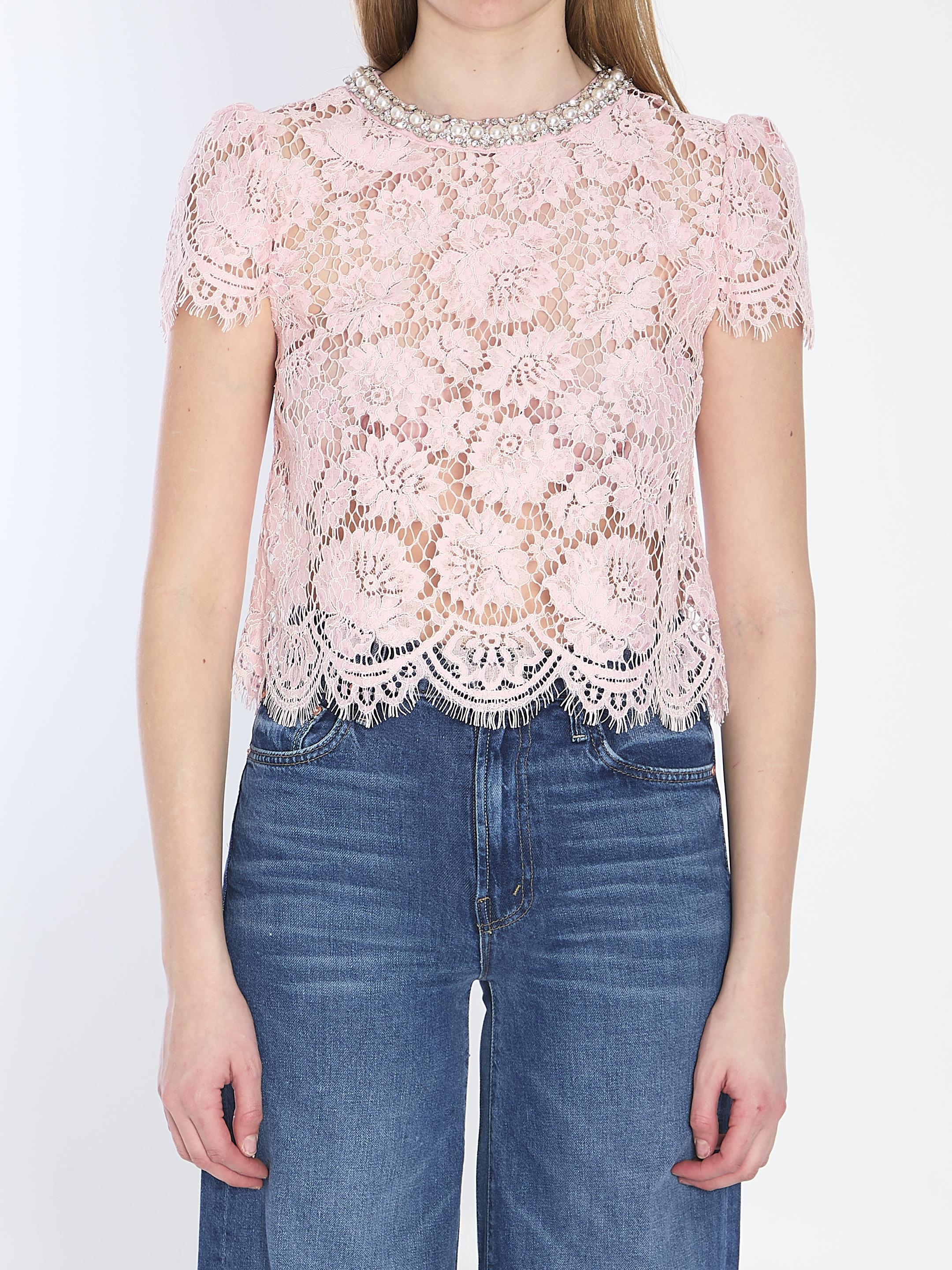 Pink lace top
