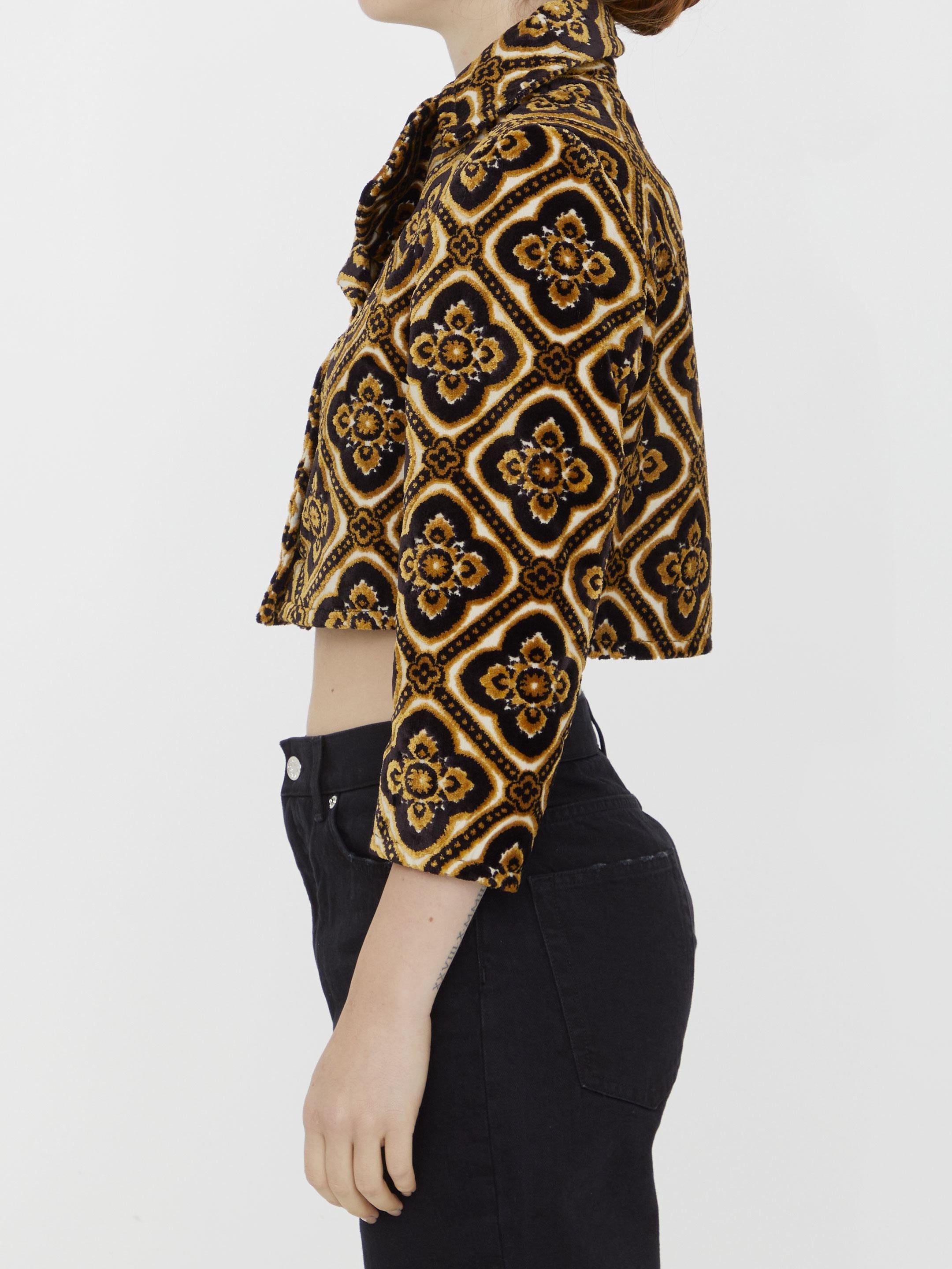 Velvet cropped jacket