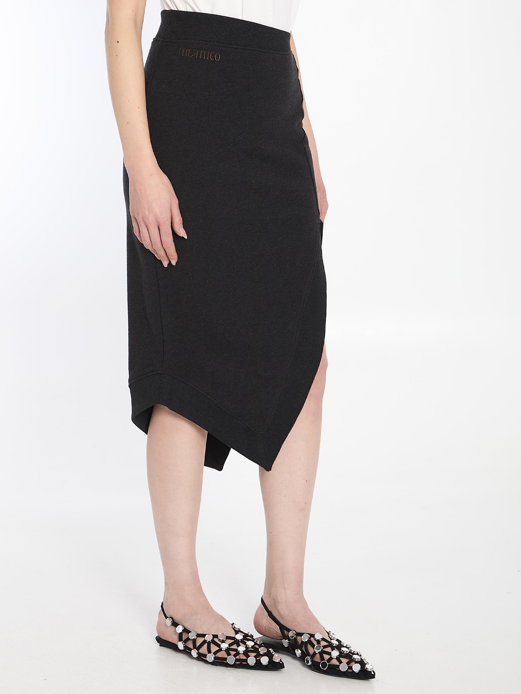 Asymmetrical midi skirt