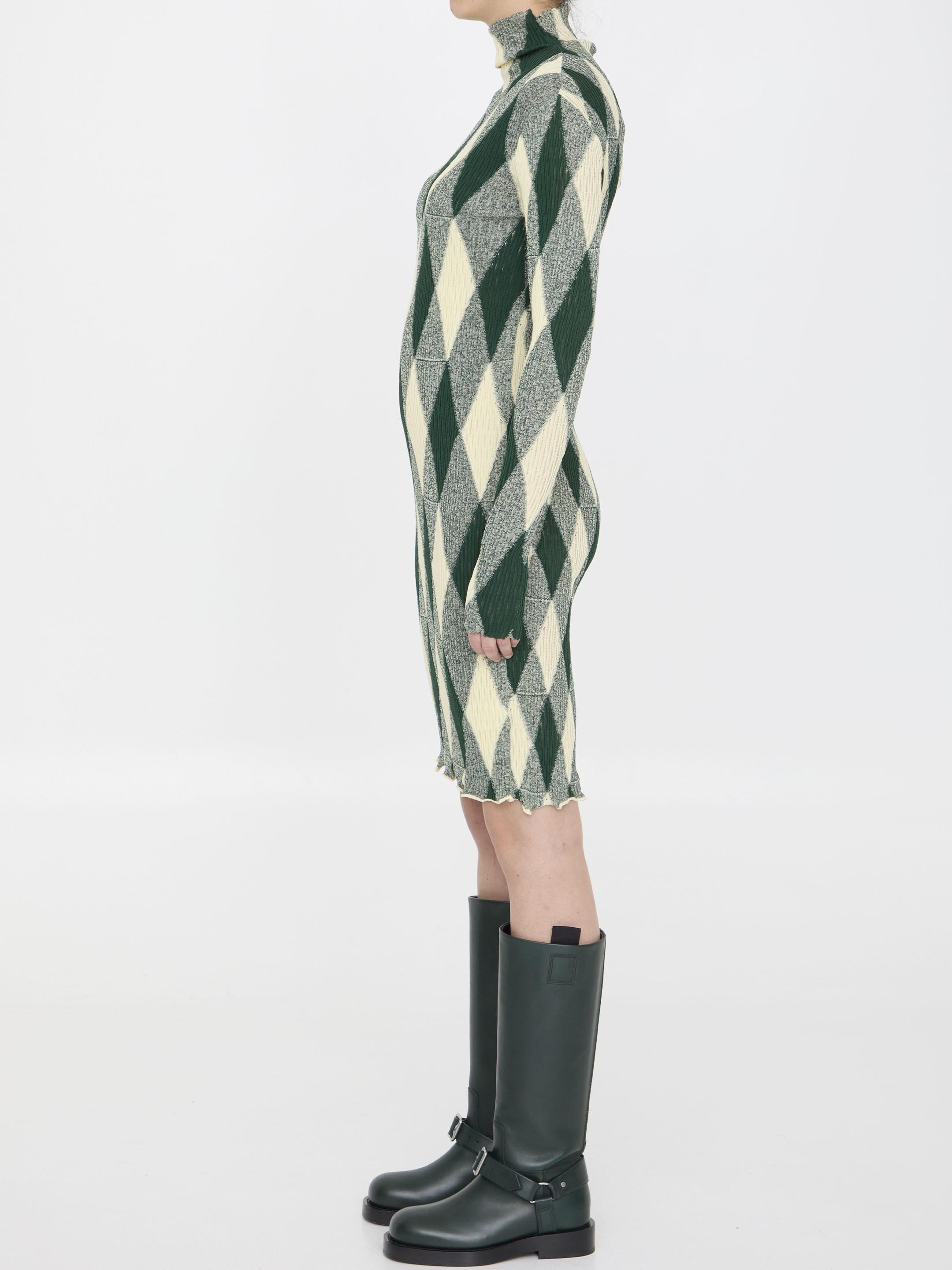 Argyle motif dress