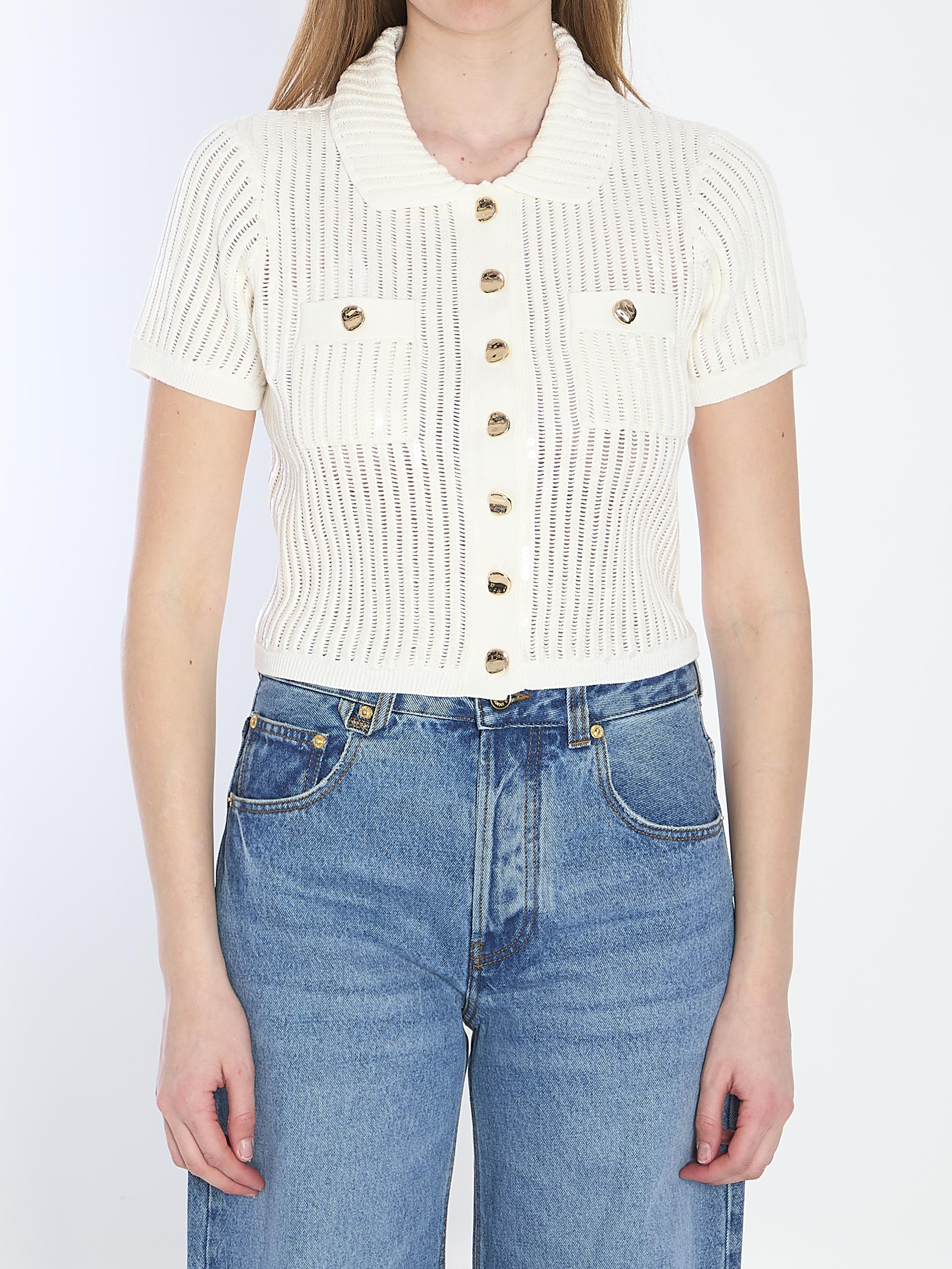 Sequinis crochet top