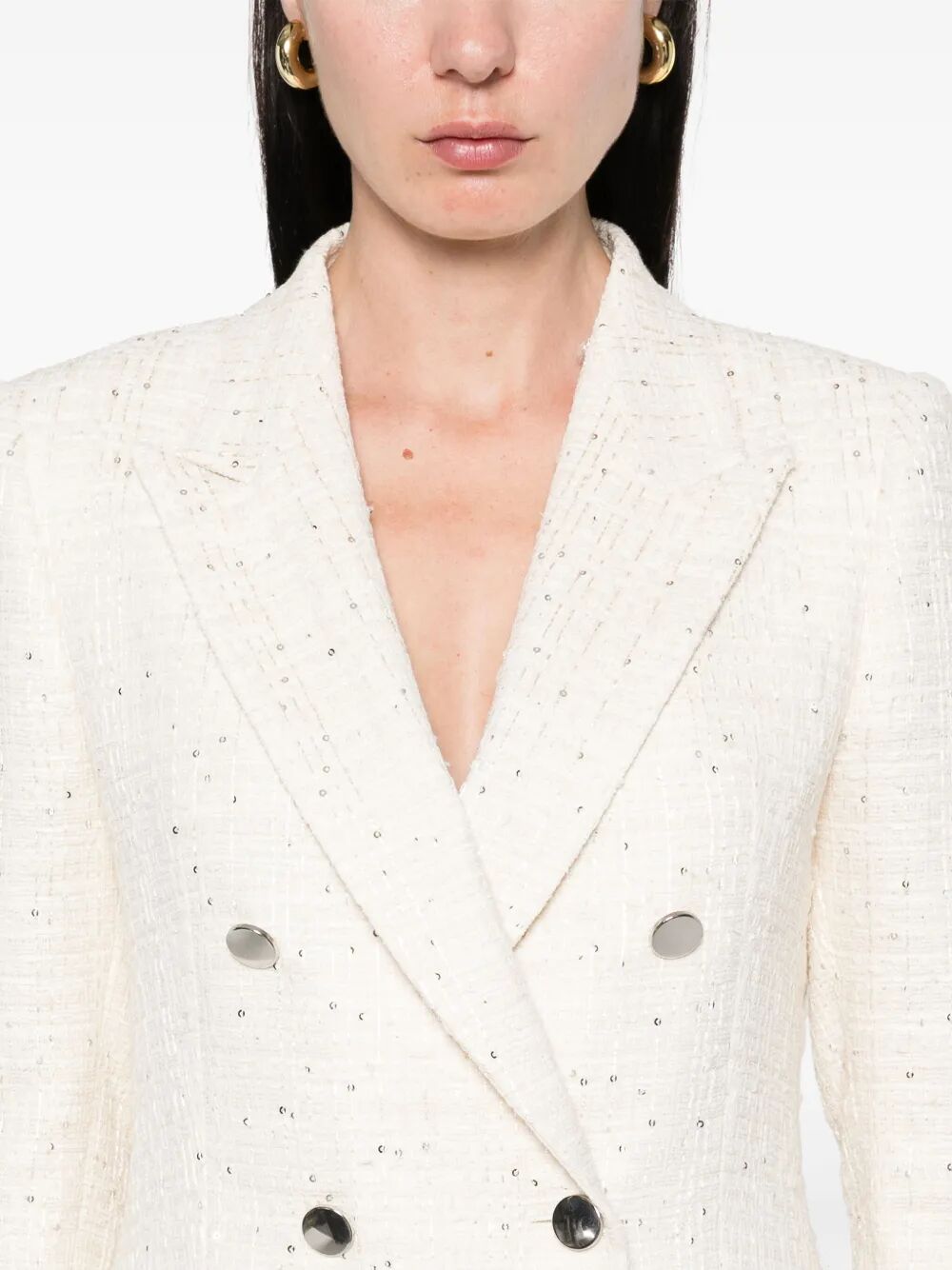 MICRO-PAILLETTES EMBELLISHED PARIGI DOUBLE-BREASTED BLAZER