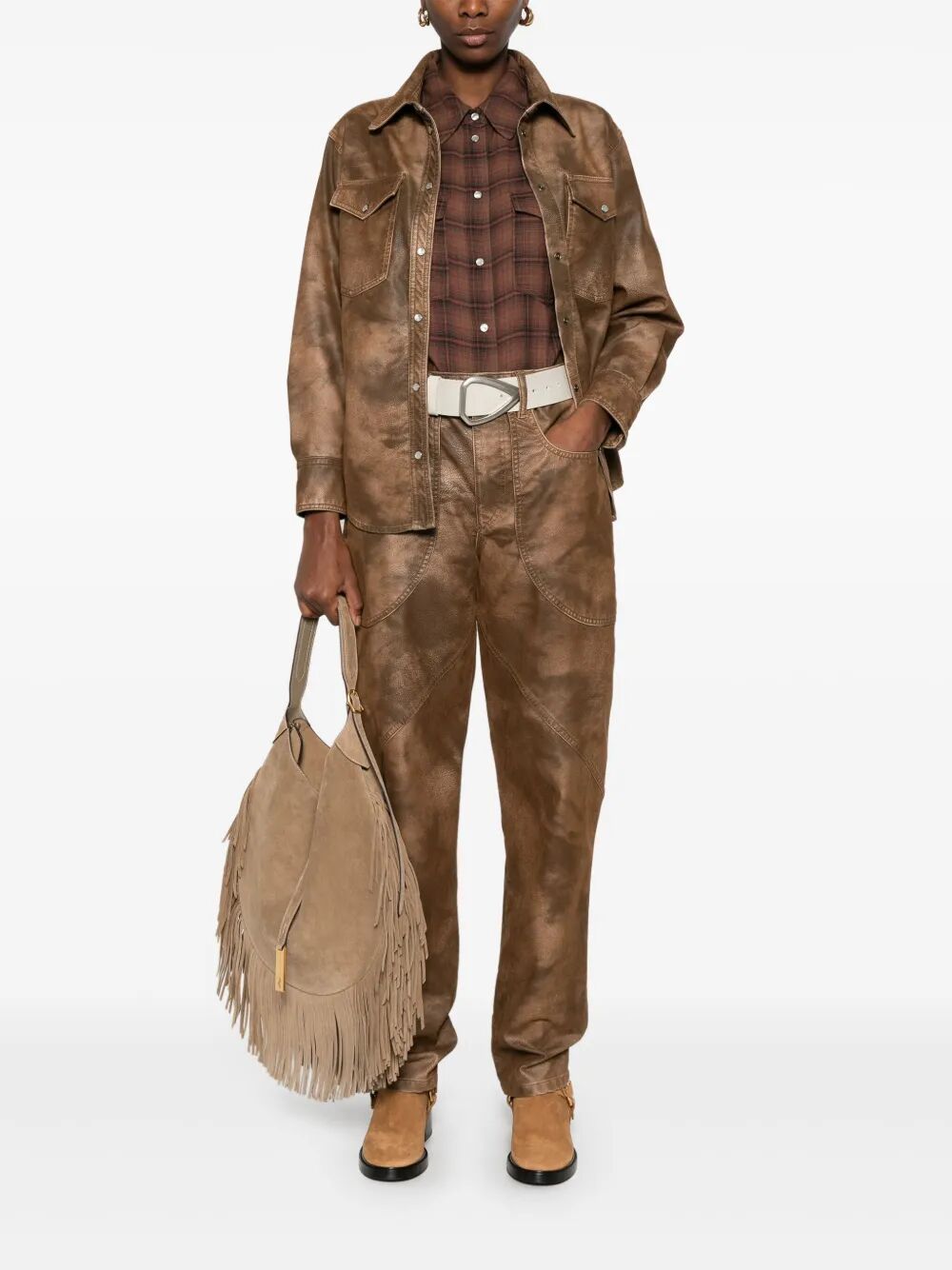 KARIMA FAUX LEATHER SHIRT