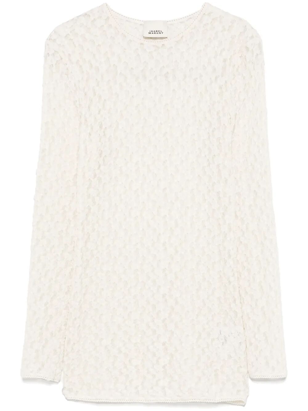 GAELLE LONG-SLEEVED STRETCH LACE TOP