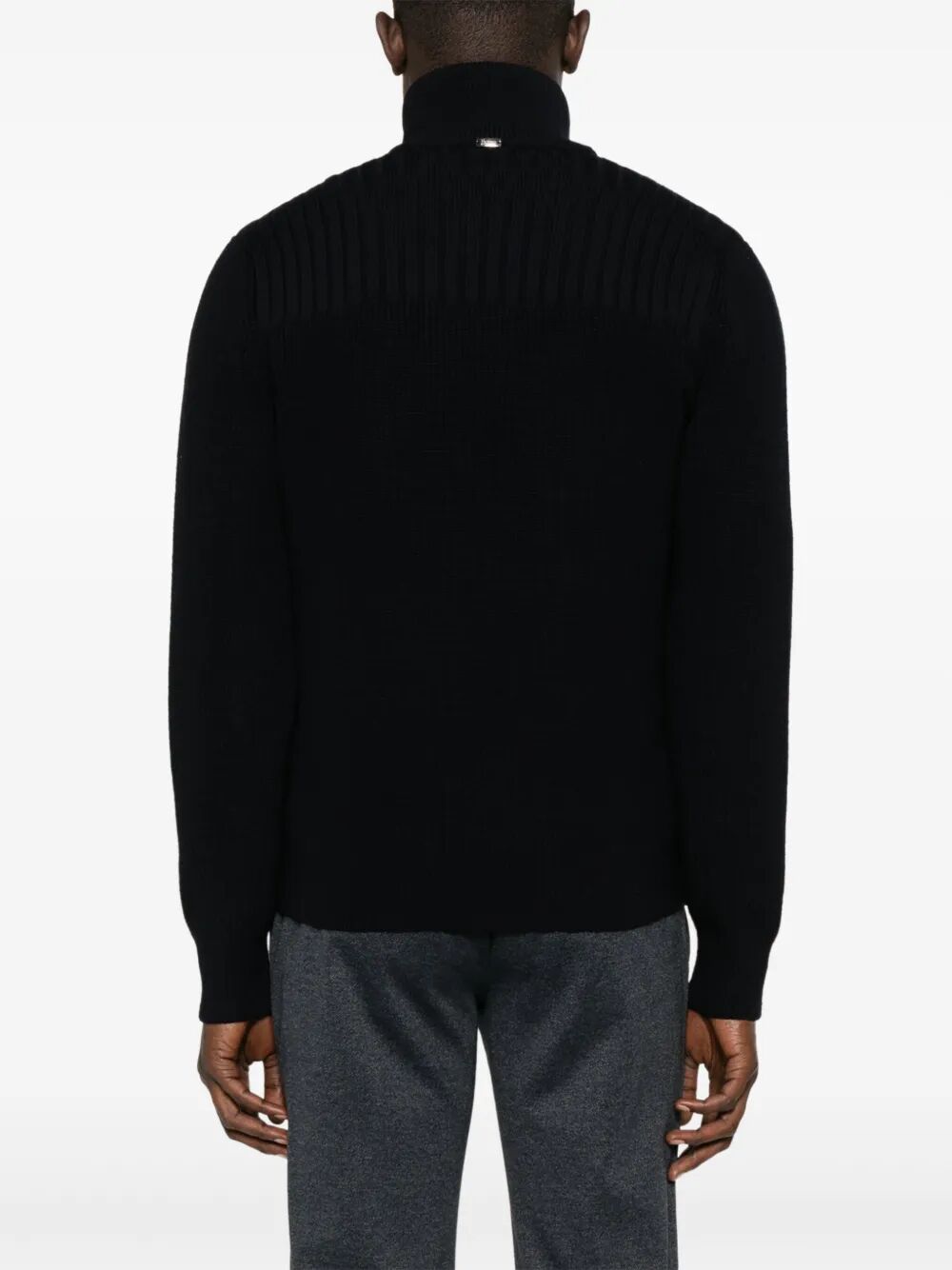 NYLON AND WOOL PADDED CARDIGAN