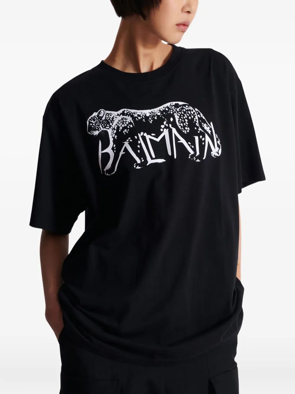 LEOPARD PRINT COTTON T-SHIRT