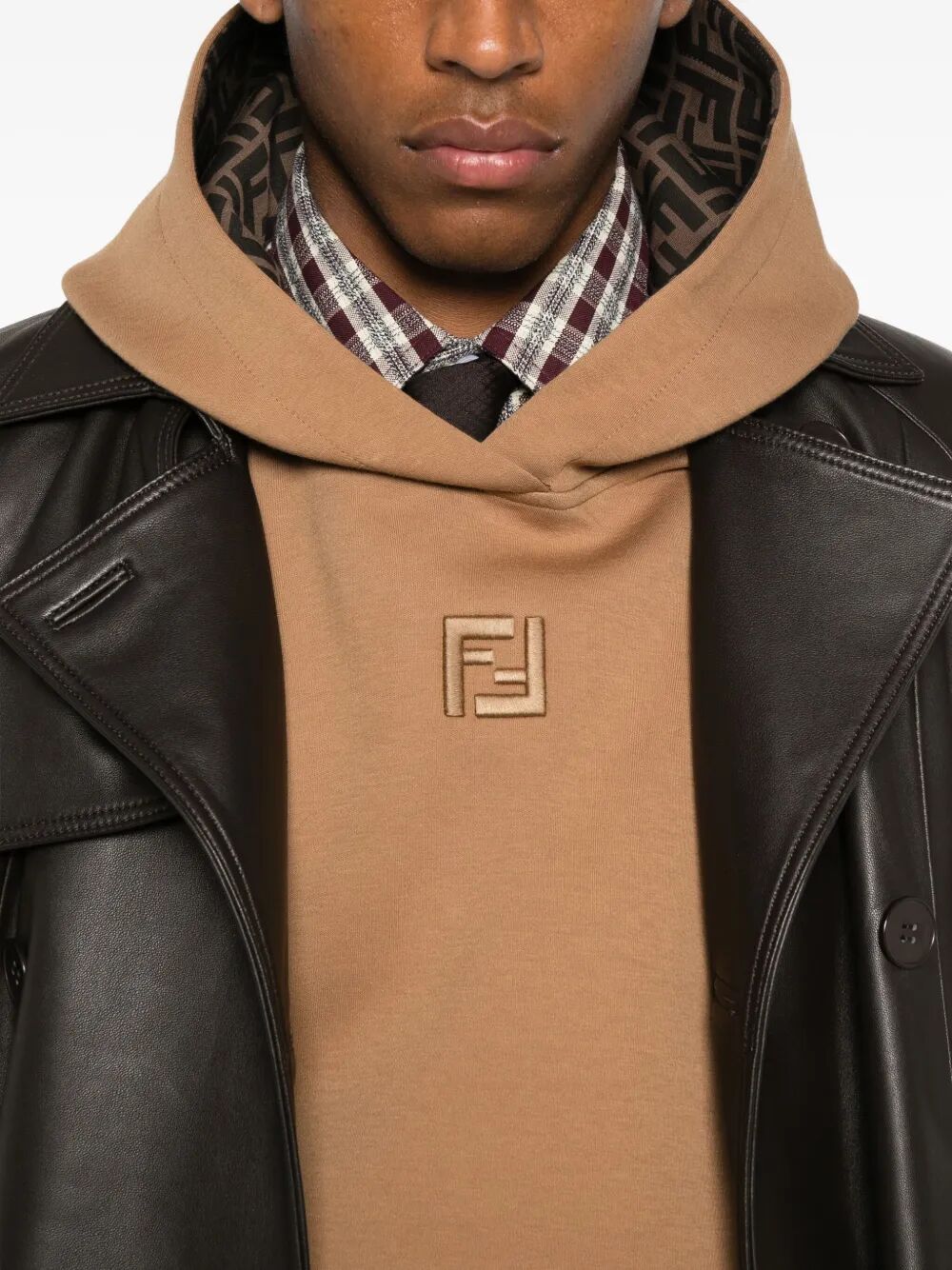 COTTON HOODIE WITH FF LINING