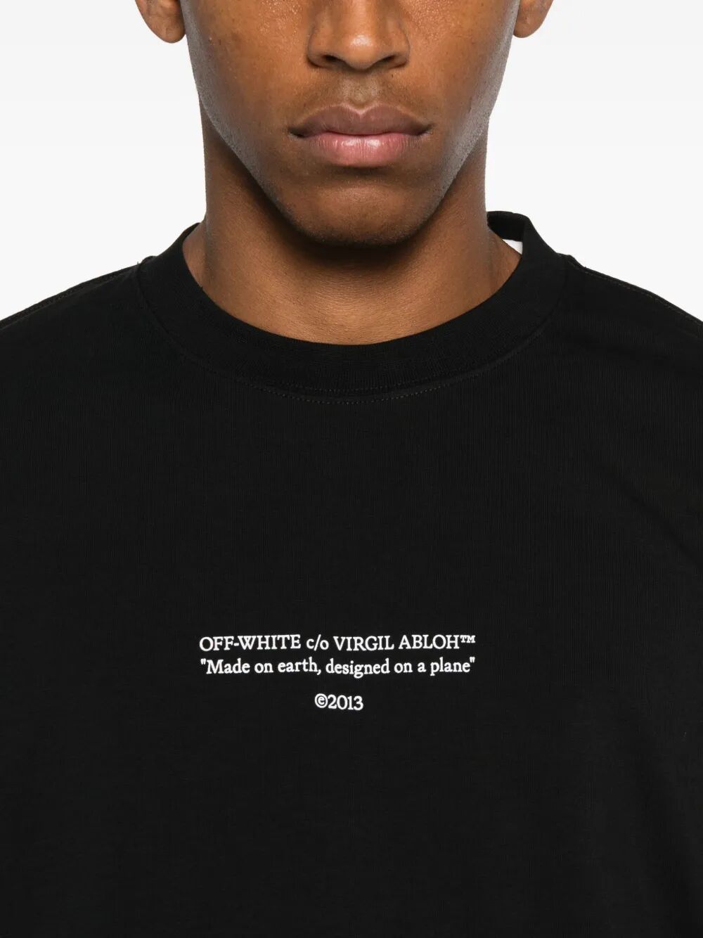 SLOGAN PRINT COTTON T-SHIRT