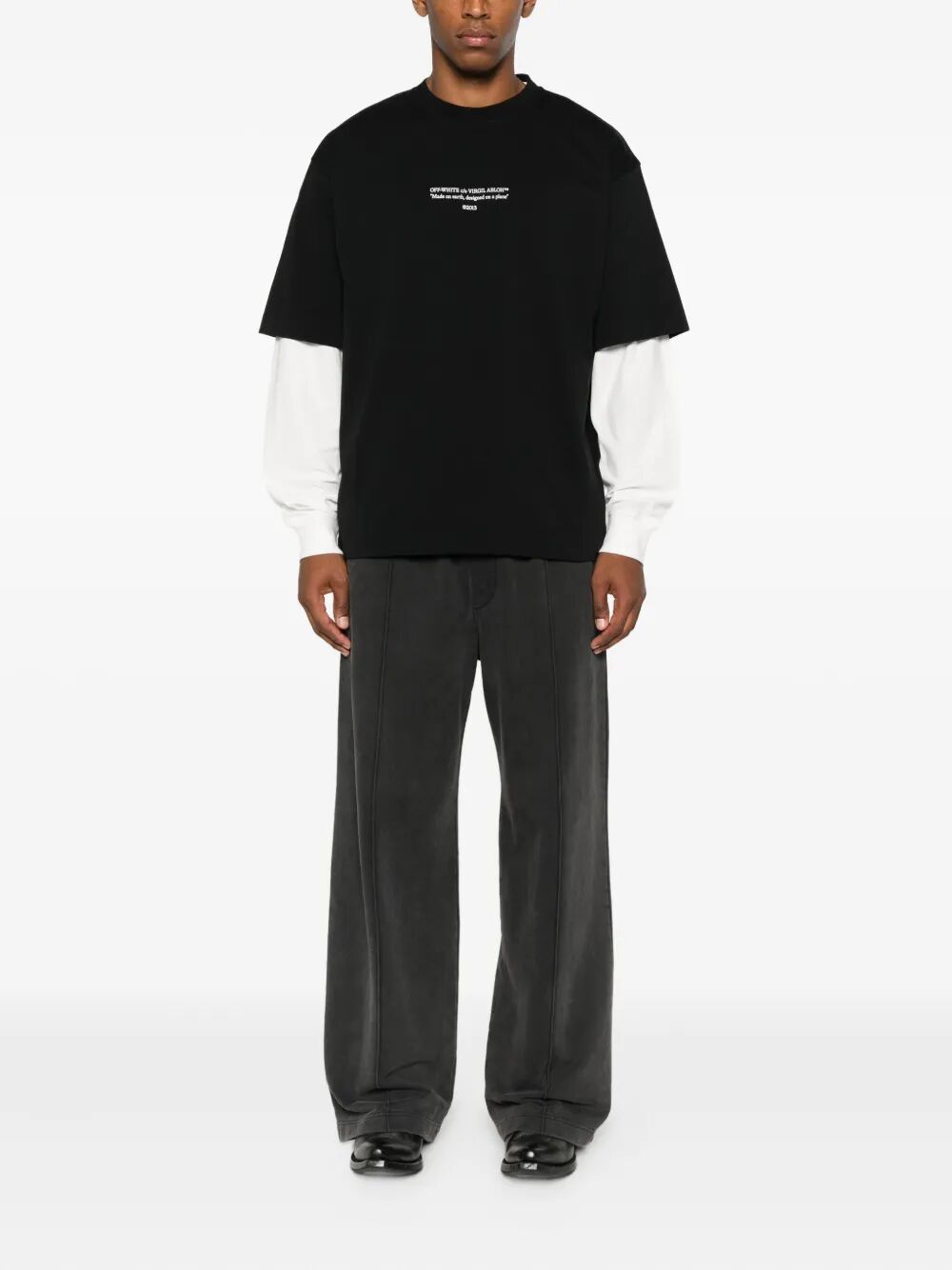 SLOGAN PRINT COTTON T-SHIRT