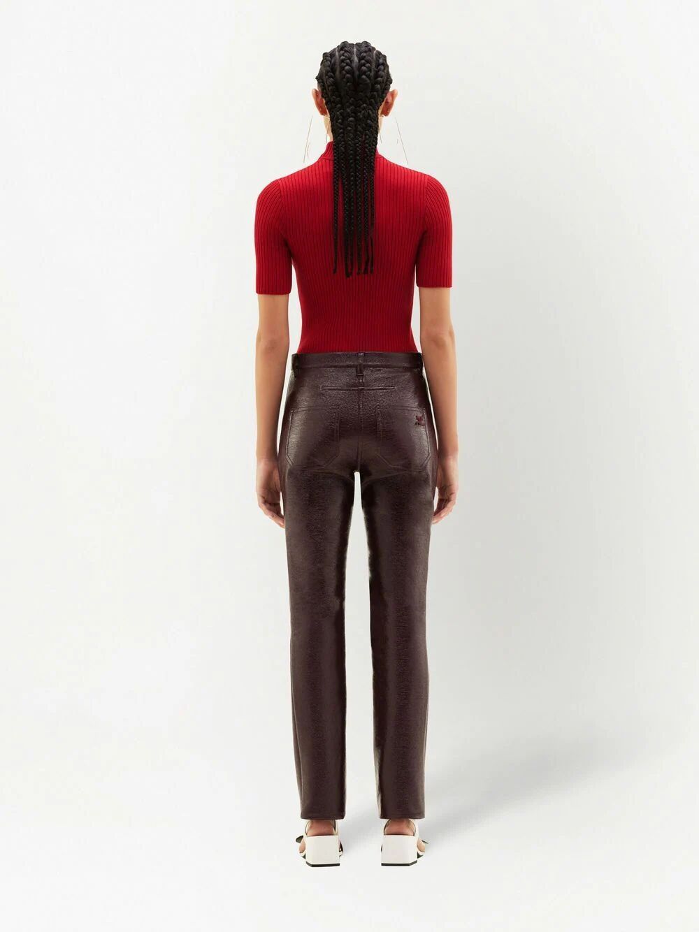 REEDITION SHORT SLEEVES RIBBED KNITTED SWEATER