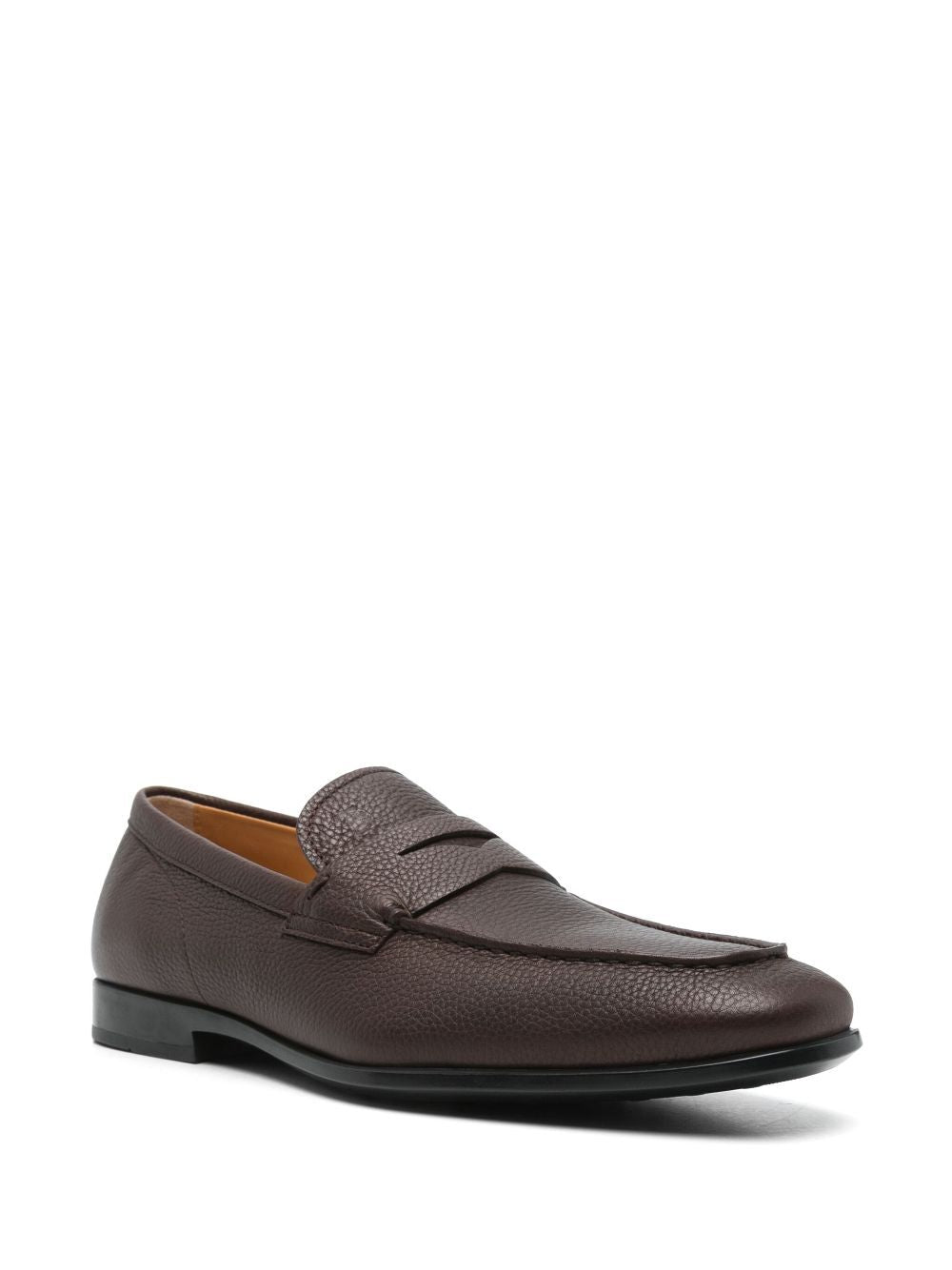 GRAINED LEATHER PENNY LOAFERS
