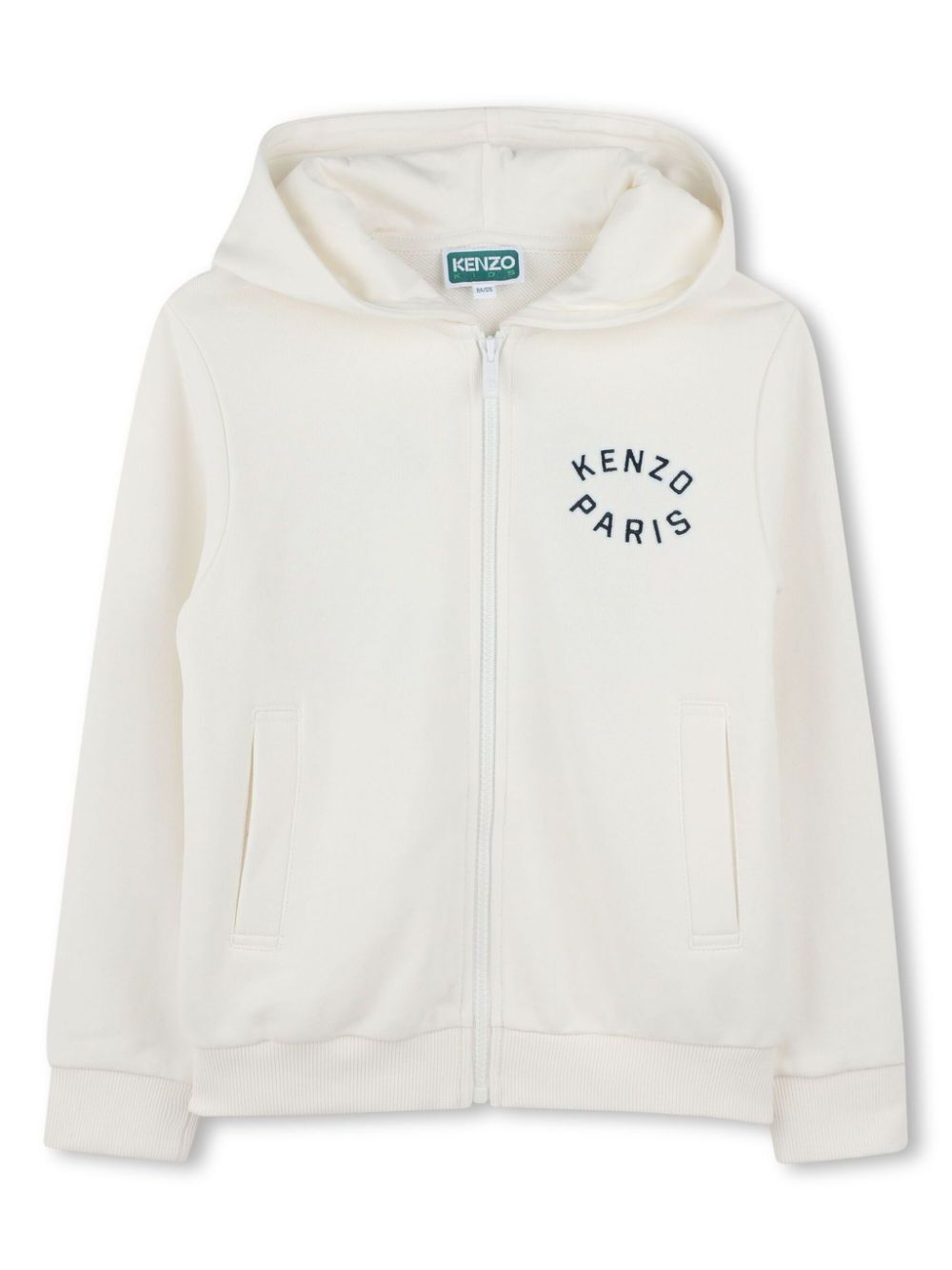LOGO-EMBROIDERY ZIPPED UNISEX HOODIE