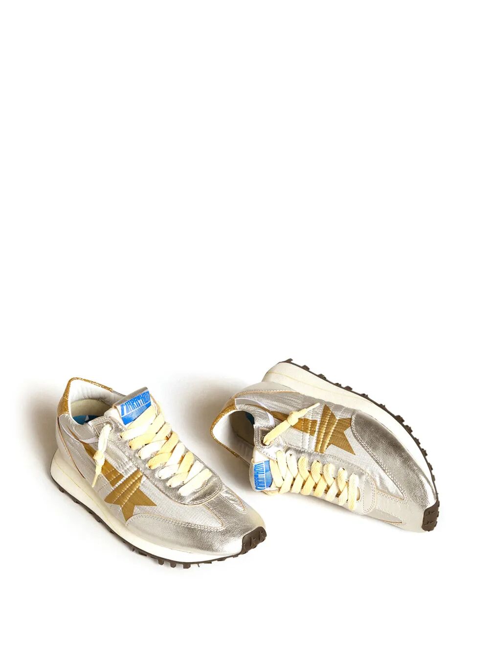 MARATHON SNEAKERS WITH SILVER RIPSTOP NYLON UPPER AND GOLD STAR