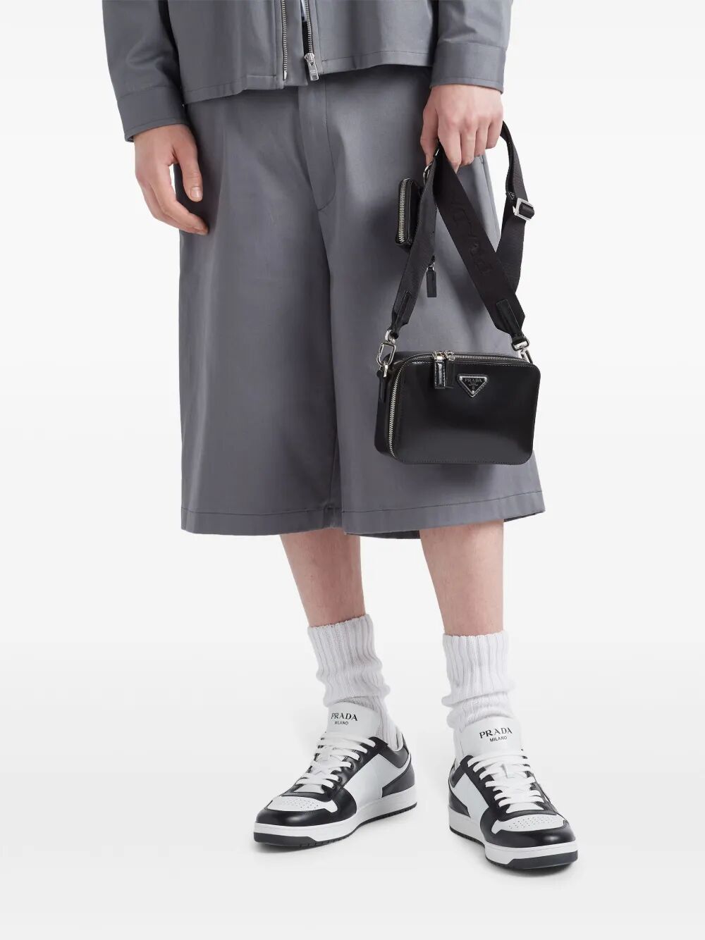 DOWNTOWN TWO-TONE LEATHER SNEAKERS