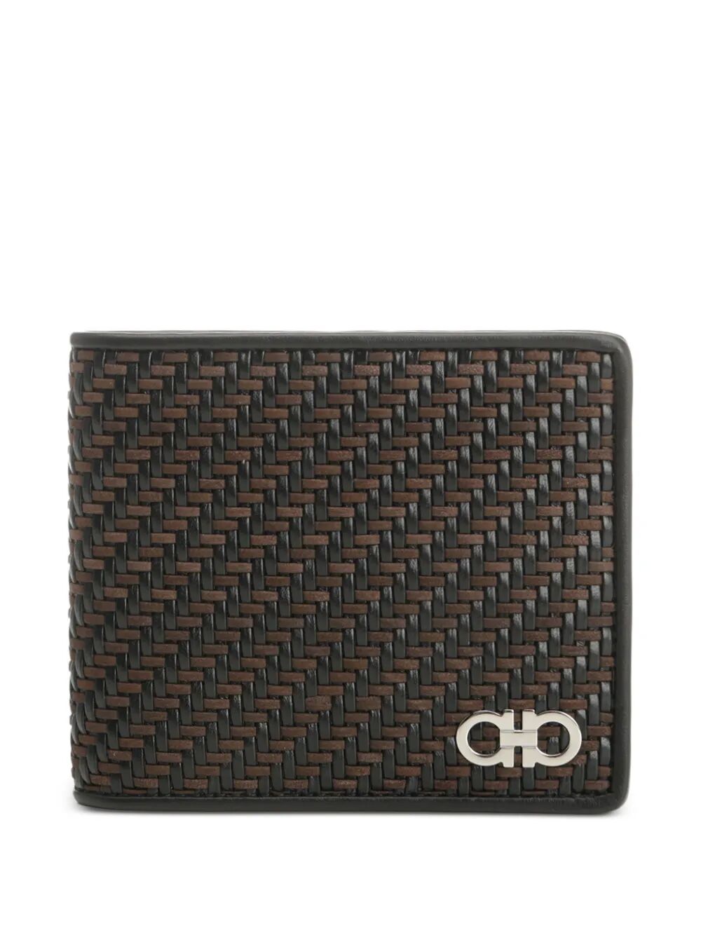 TWO-TONE WOVEN LEATHER BI-FOLD WALLET